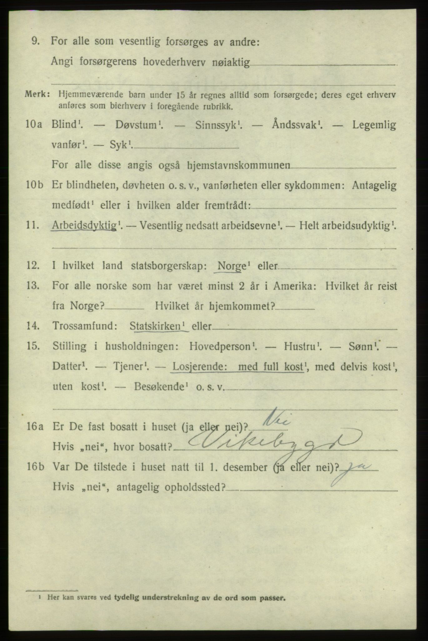 SAB, 1920 census for Fitjar, 1920, p. 5707