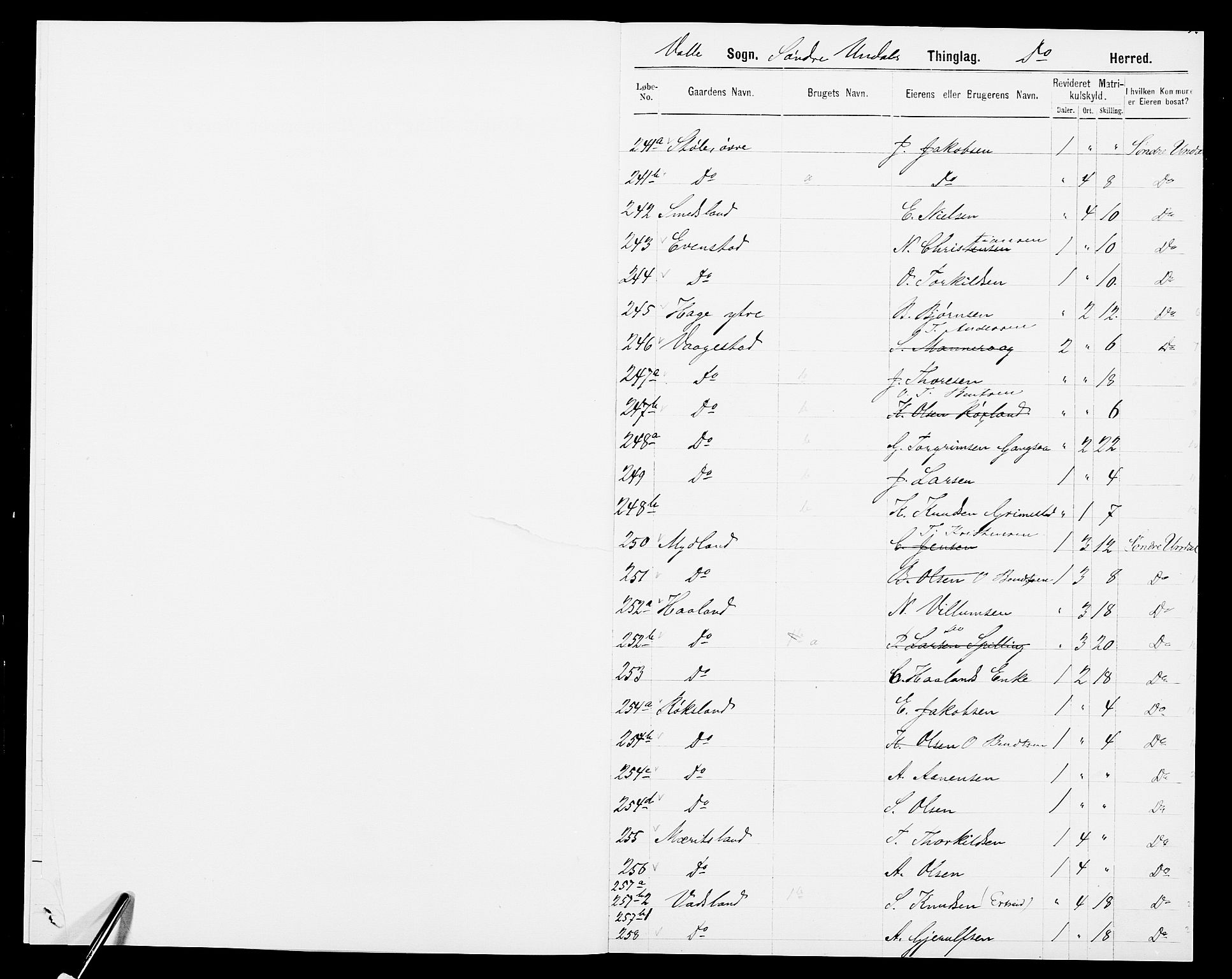 SAK, 1875 census for 1029P Sør-Audnedal, 1875, p. 6