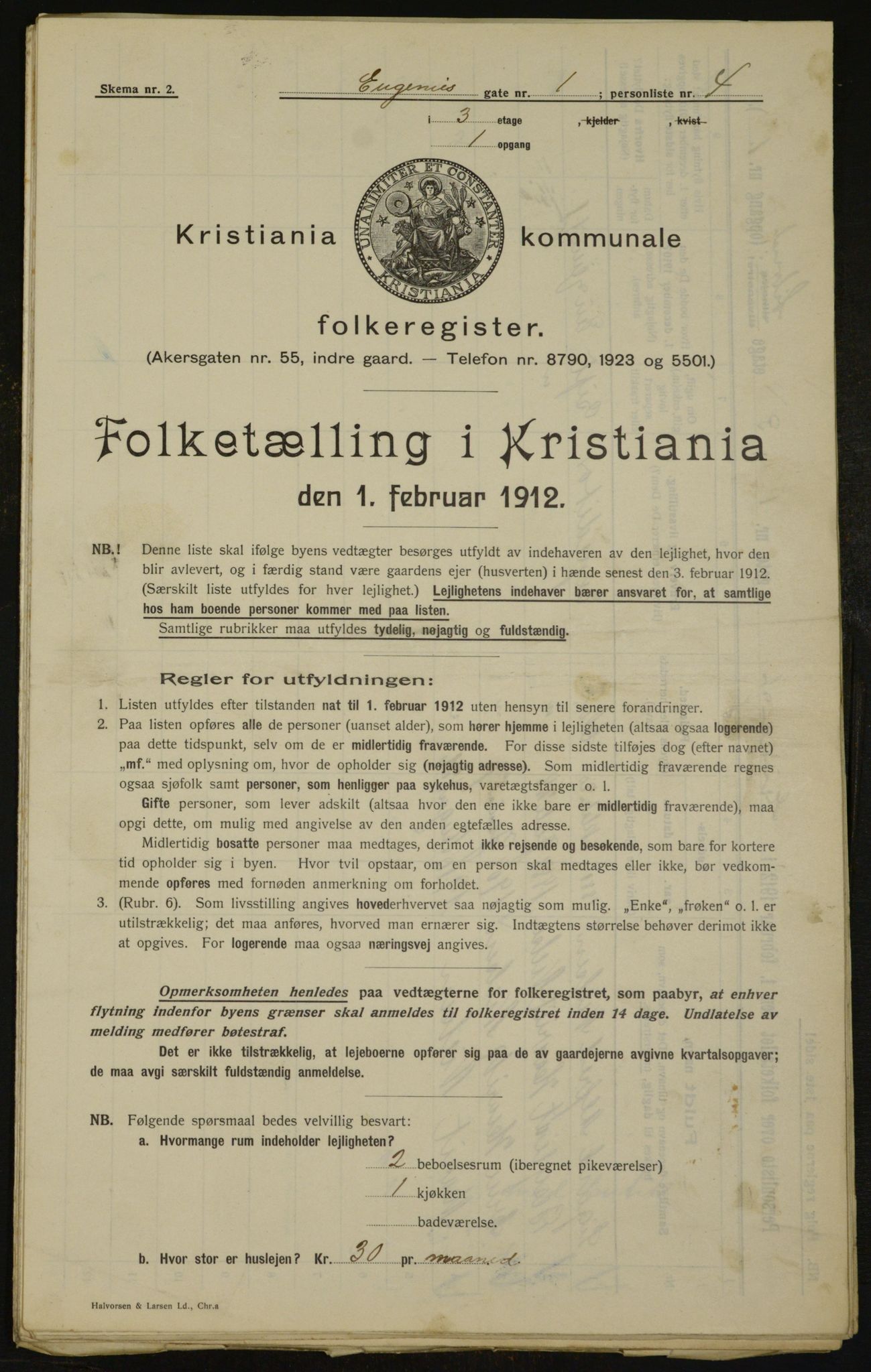 OBA, Municipal Census 1912 for Kristiania, 1912, p. 22592