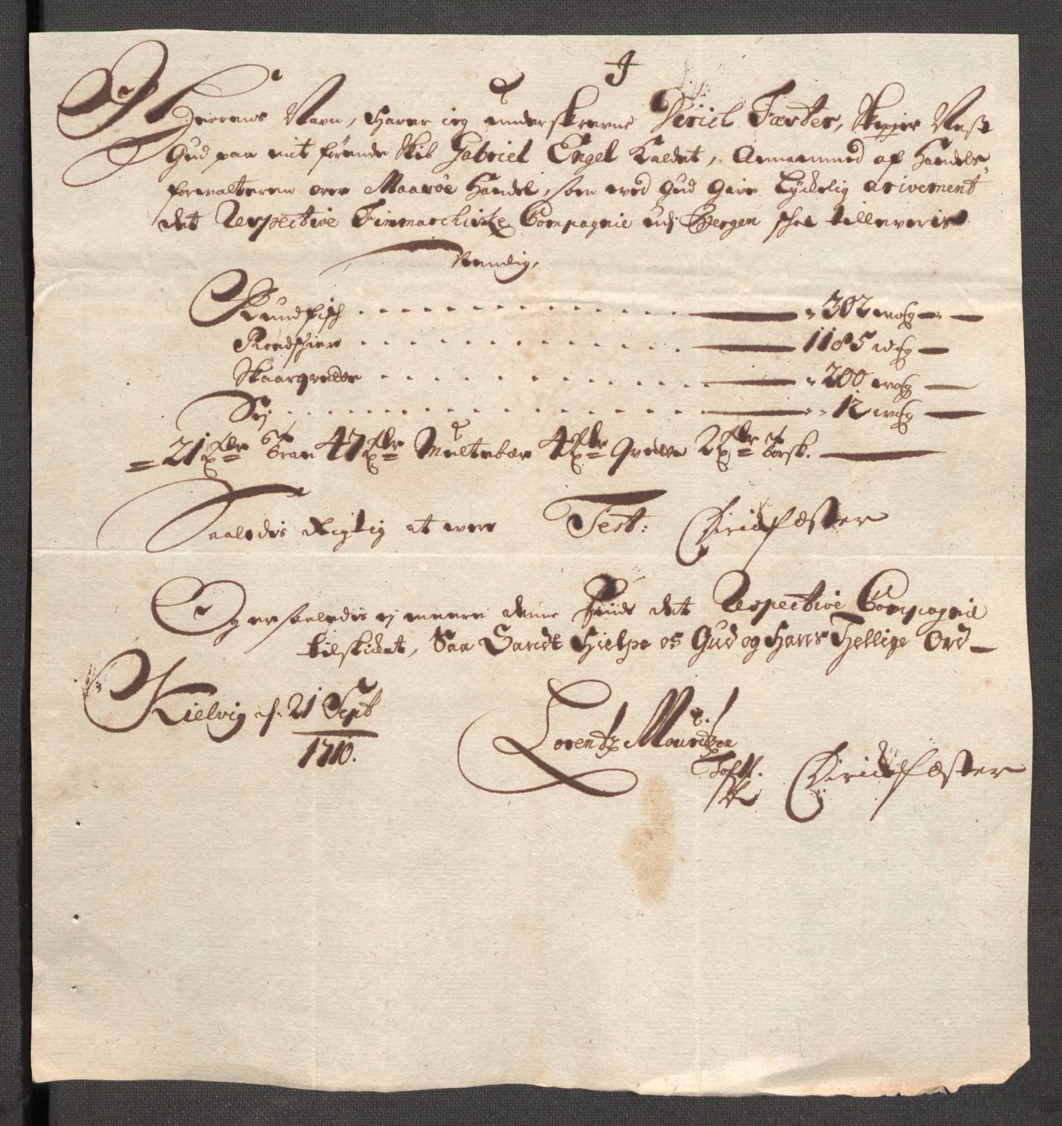 Rentekammeret inntil 1814, Reviderte regnskaper, Fogderegnskap, AV/RA-EA-4092/R69/L4855: Fogderegnskap Finnmark/Vardøhus, 1709-1712, p. 277