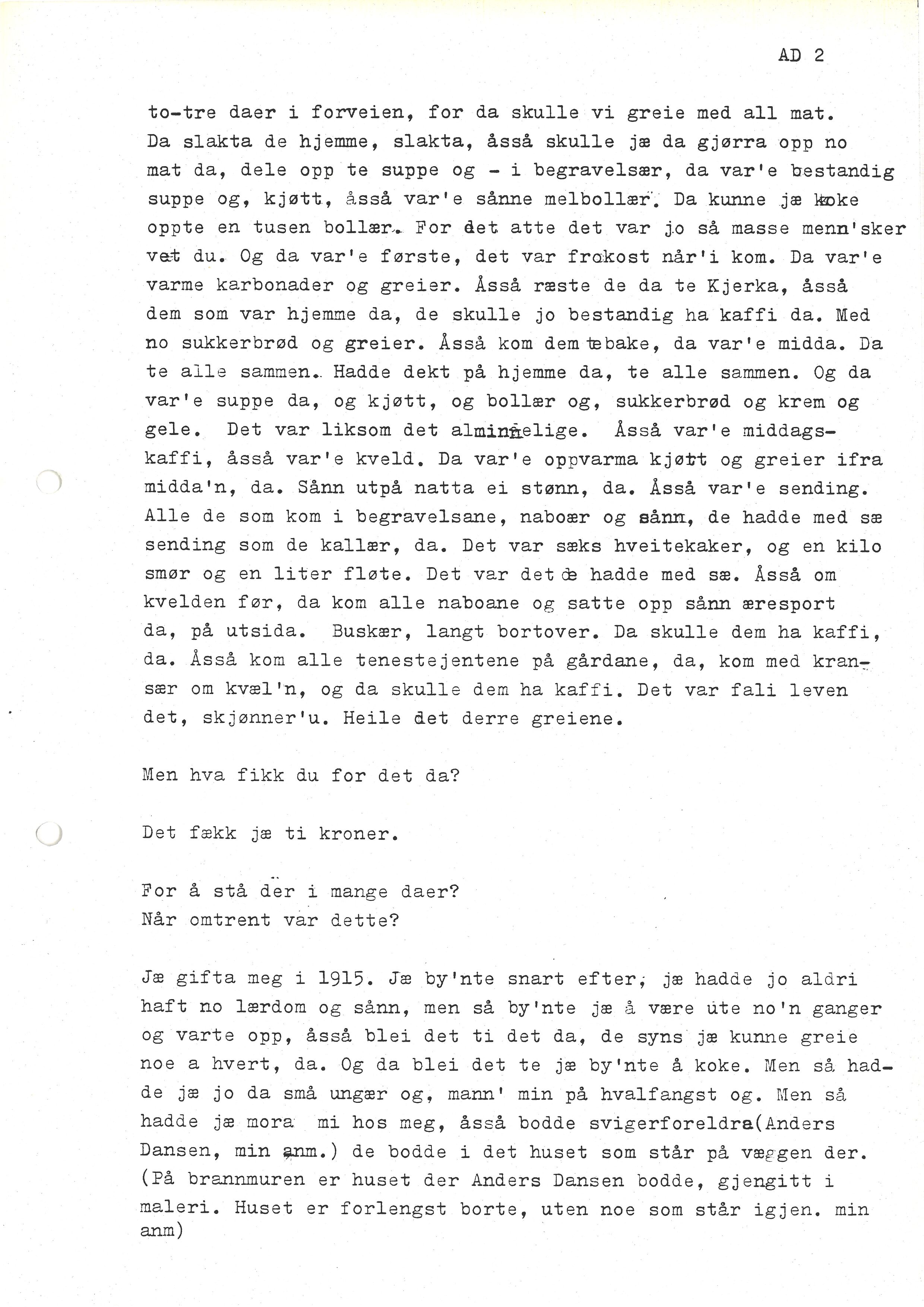 Sa 16 - Folkemusikk fra Vestfold, Gjerdesamlingen, VEMU/A-1868/I/L0001: Informantregister med intervjunedtegnelser, 1979-1986