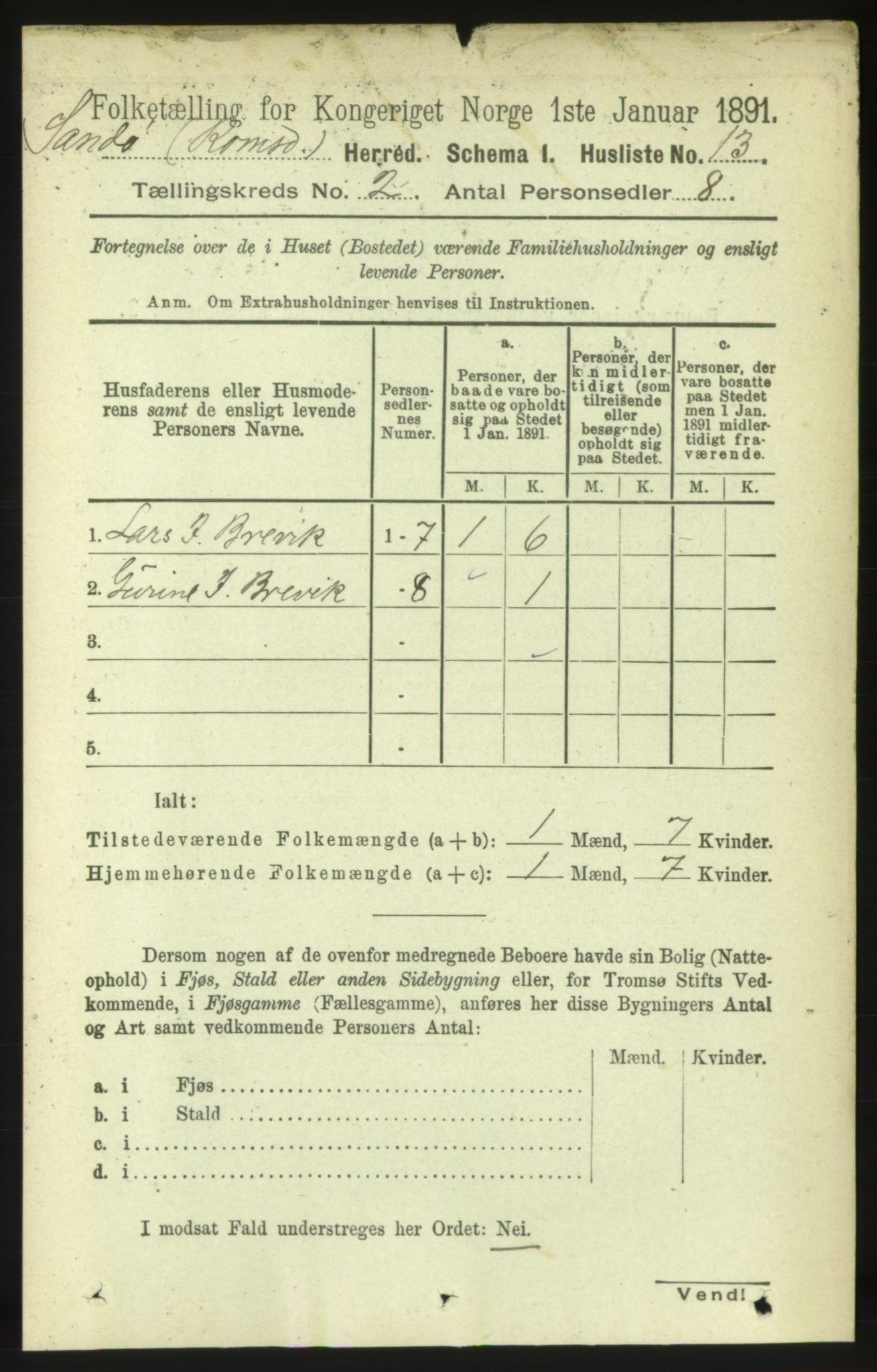 RA, 1891 census for 1546 Sandøy, 1891, p. 480