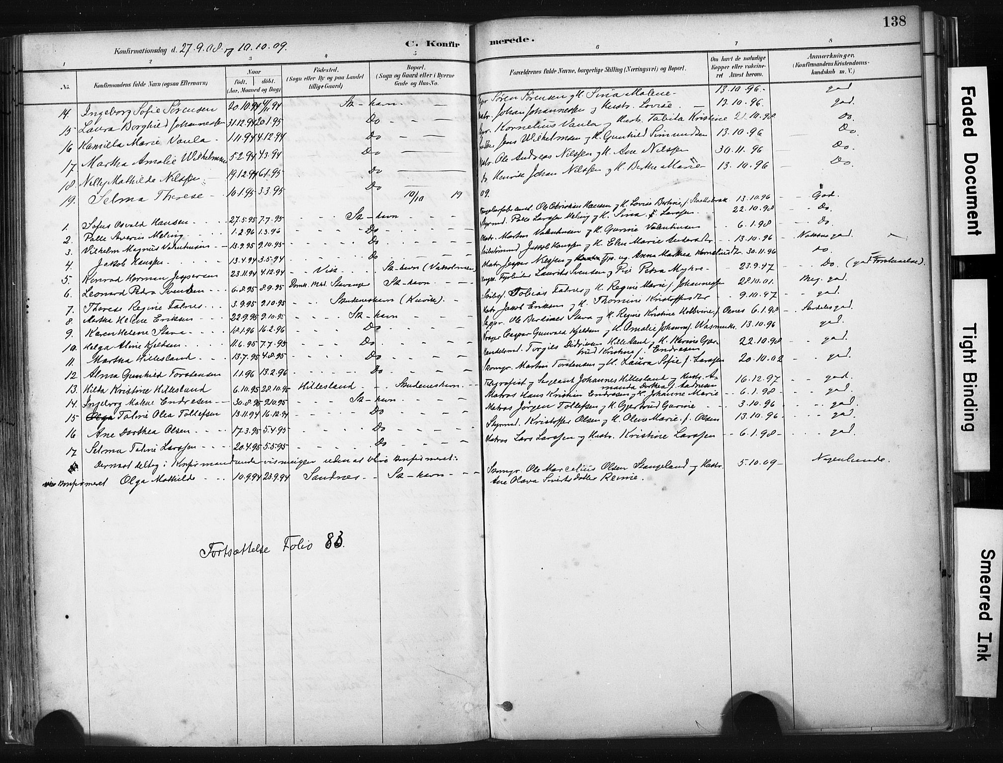 Skudenes sokneprestkontor, AV/SAST-A -101849/H/Ha/Haa/L0008: Parish register (official) no. A 5, 1882-1912, p. 138