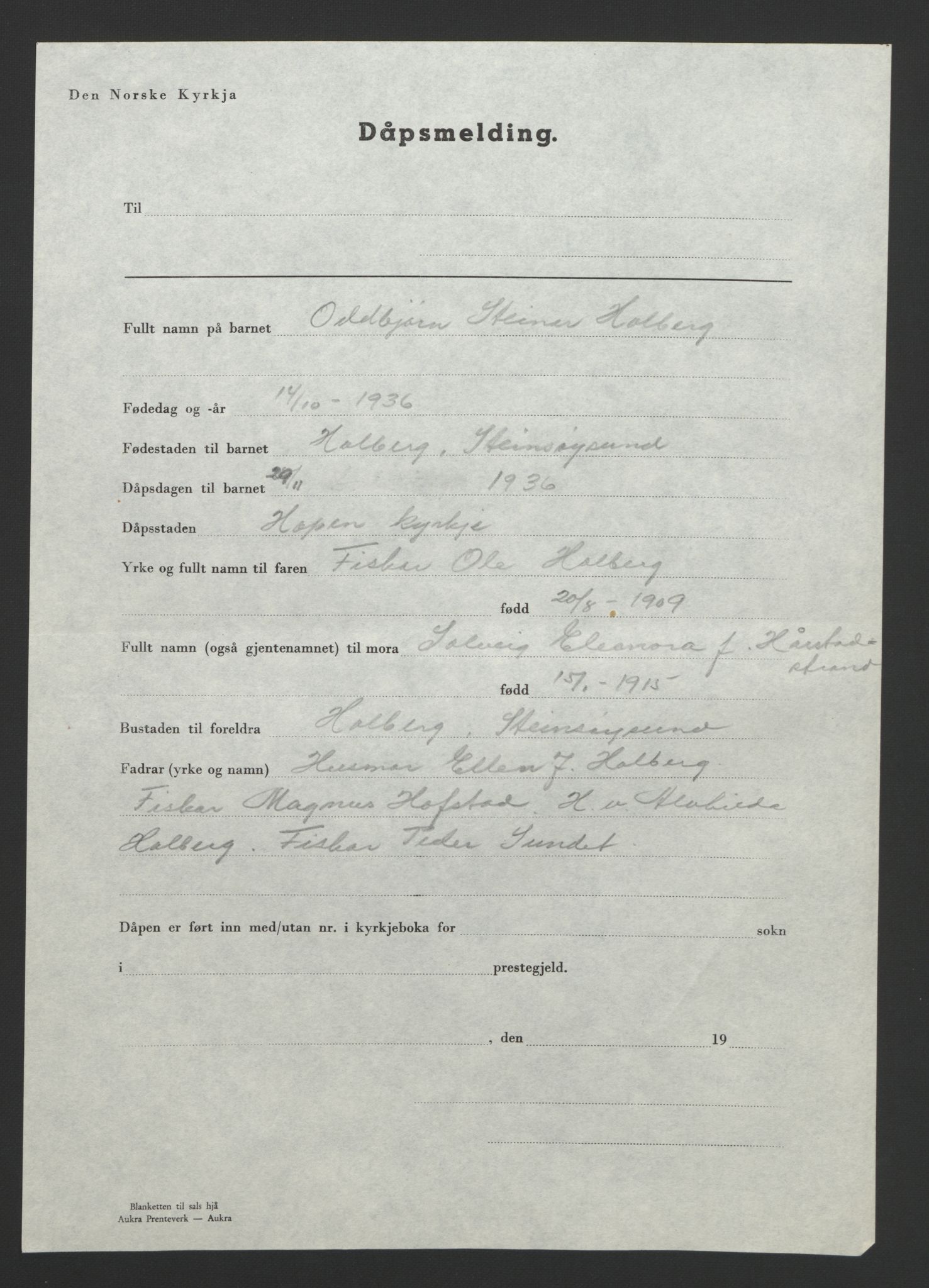 Ministerialprotokoller, klokkerbøker og fødselsregistre - Møre og Romsdal, AV/SAT-A-1454/583/L0957: Parish register (copy) no. 583C02, 1926-1947