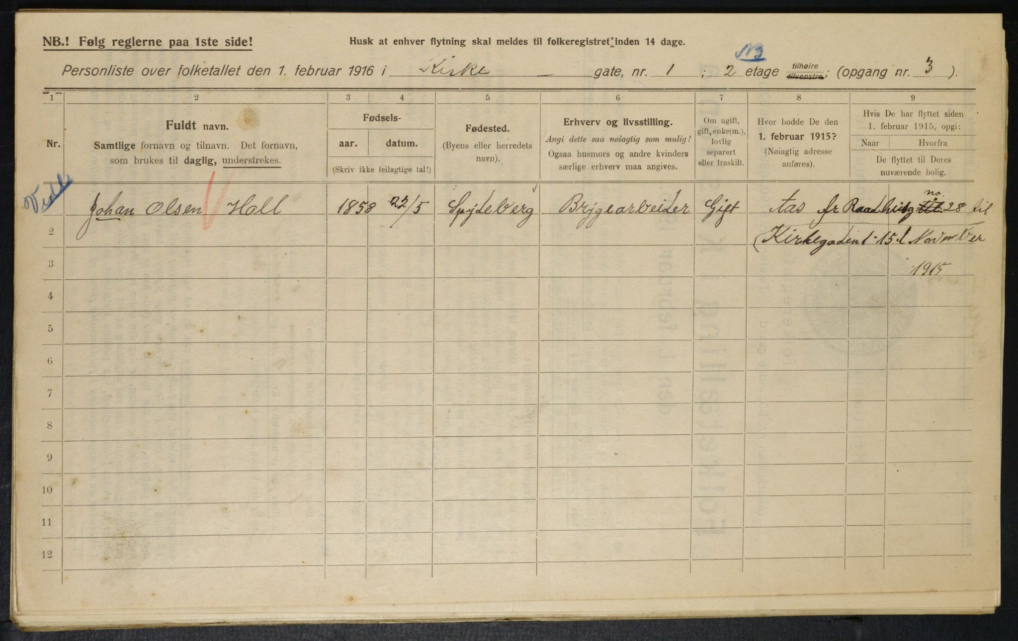 OBA, Municipal Census 1916 for Kristiania, 1916, p. 50833