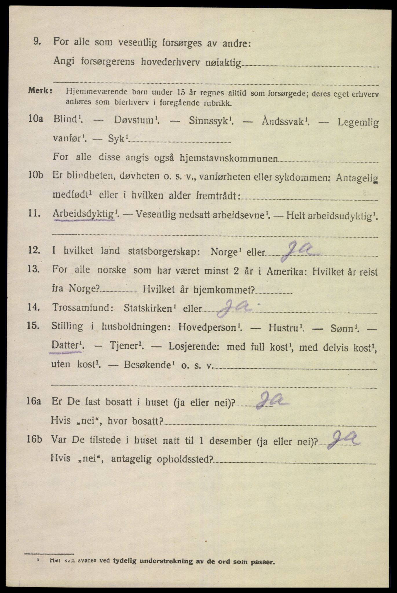 SAK, 1920 census for Spangereid, 1920, p. 842