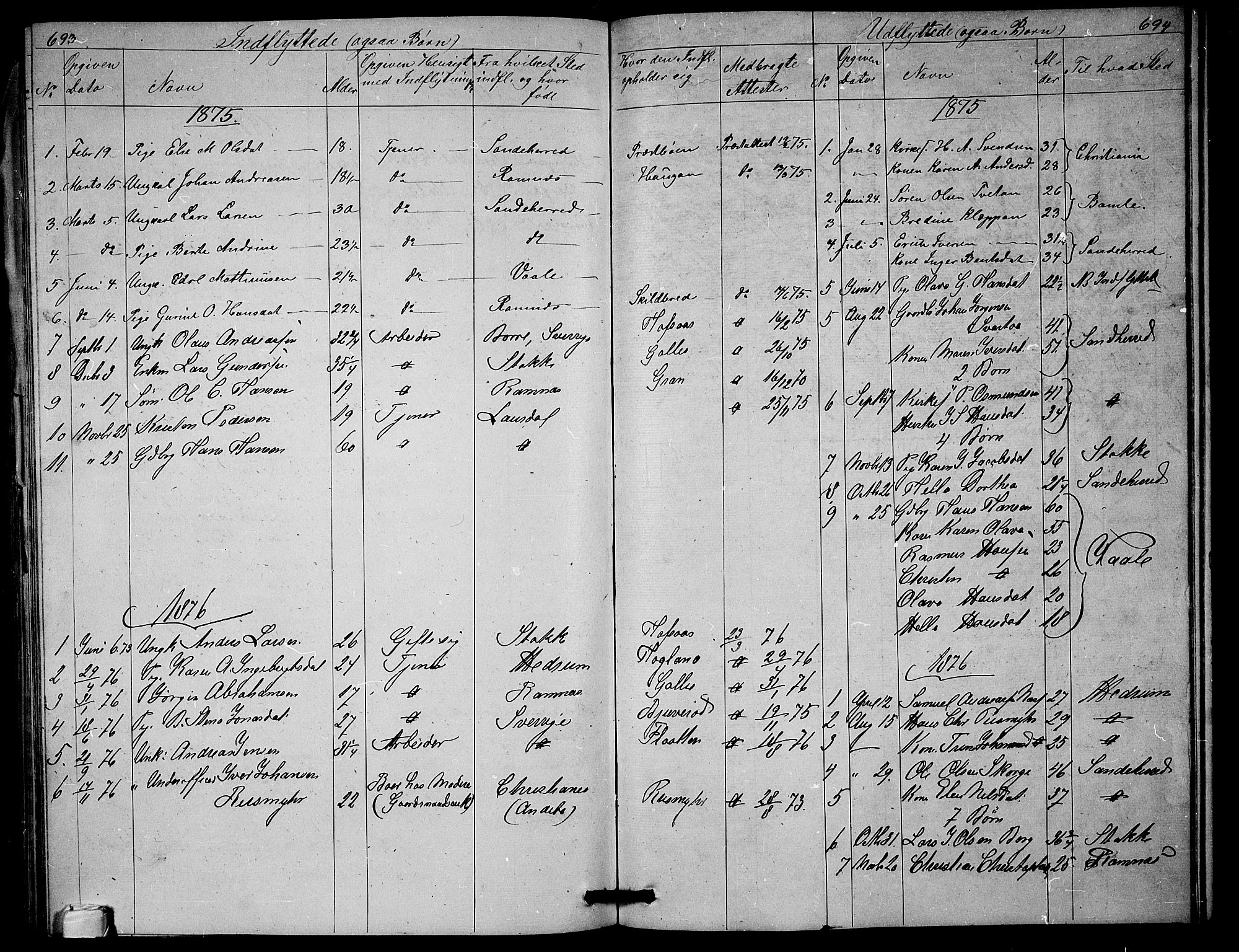 Andebu kirkebøker, SAKO/A-336/G/Ga/L0004: Parish register (copy) no. I 4, 1868-1882, p. 693-694