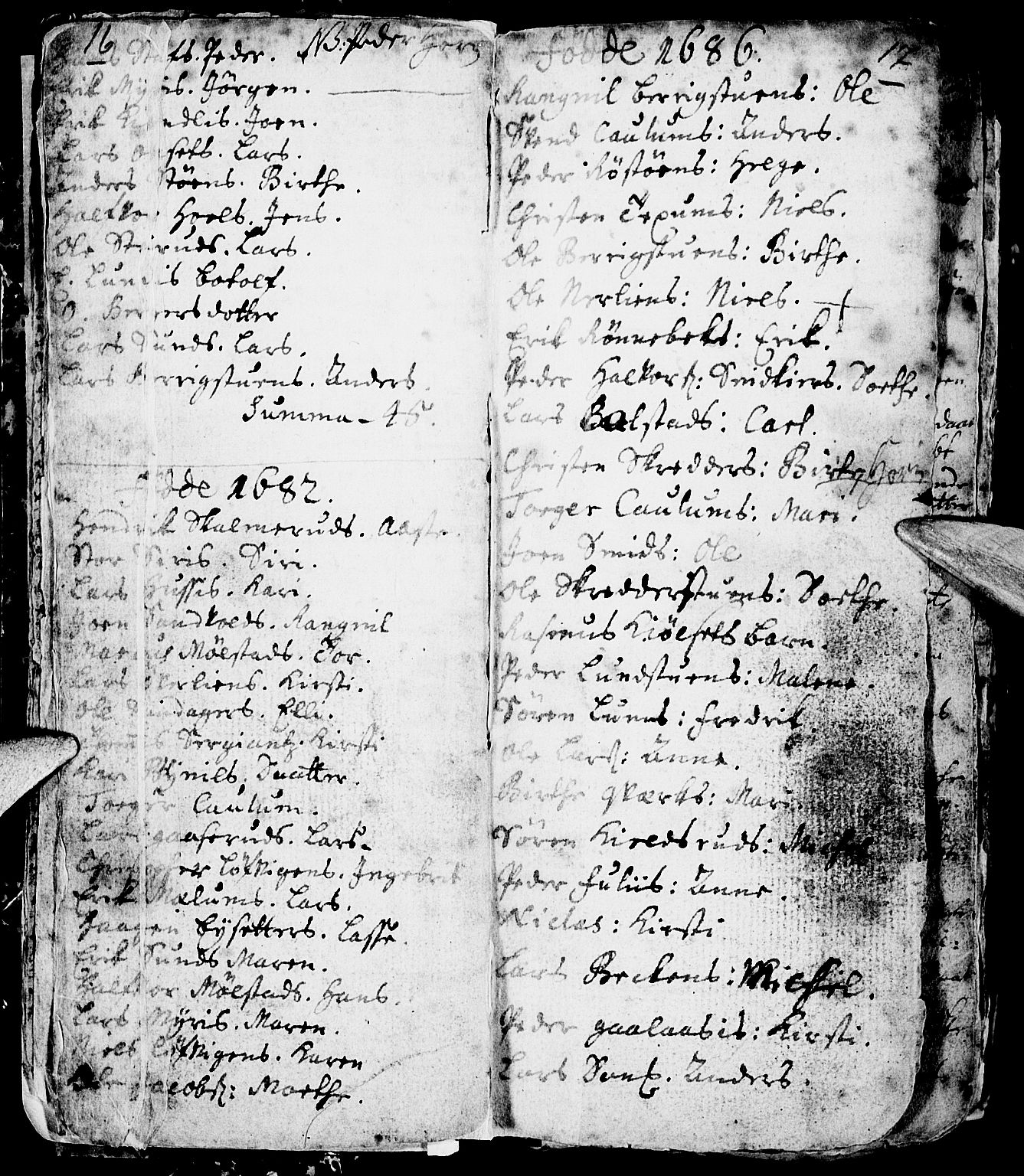 Nes prestekontor, Hedmark, AV/SAH-PREST-020/L/La/L0001: Parish register (copy) no. 1, 1663-1784, p. 16-17