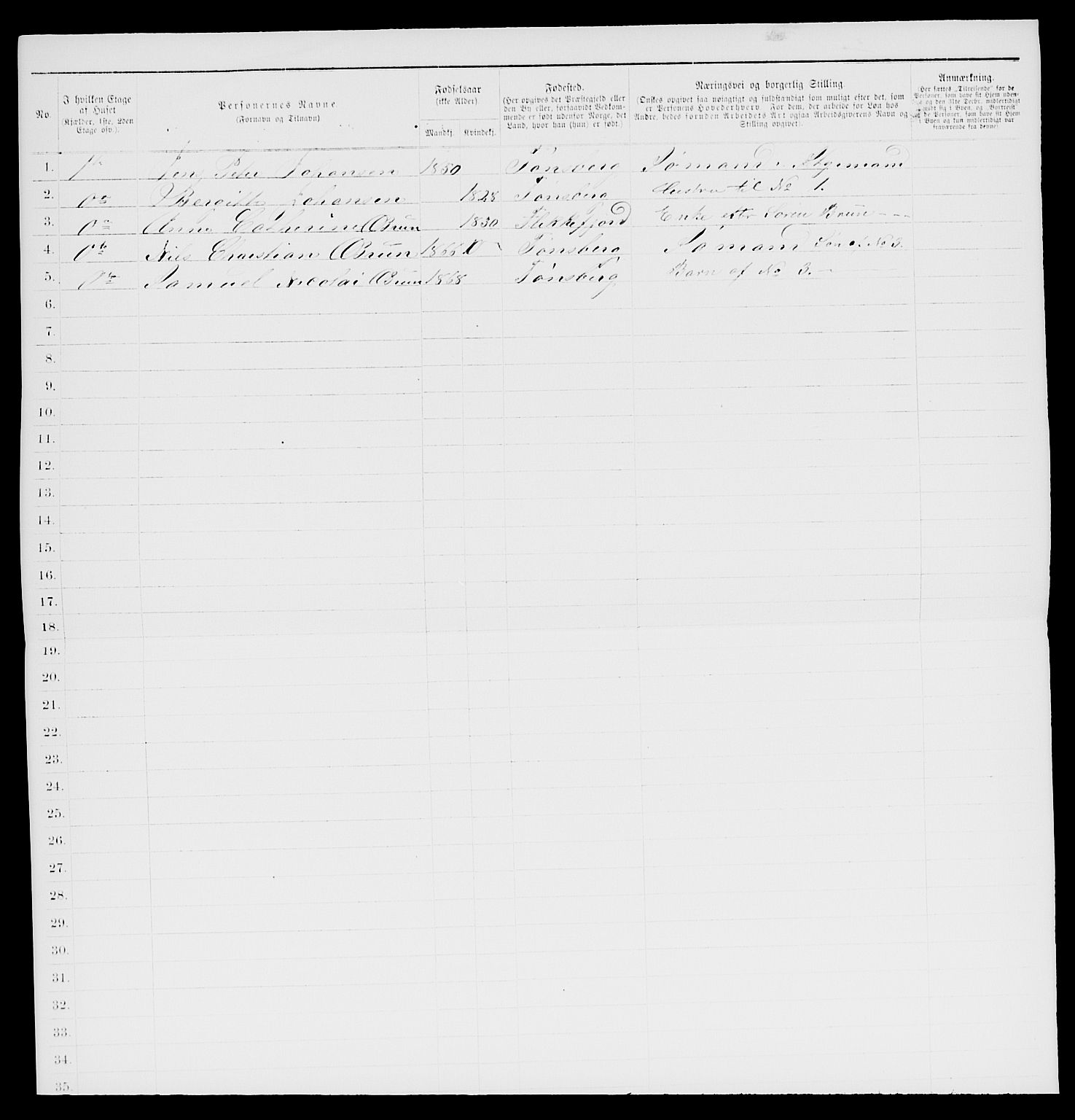 SAKO, 1885 census for 0705 Tønsberg, 1885, p. 239