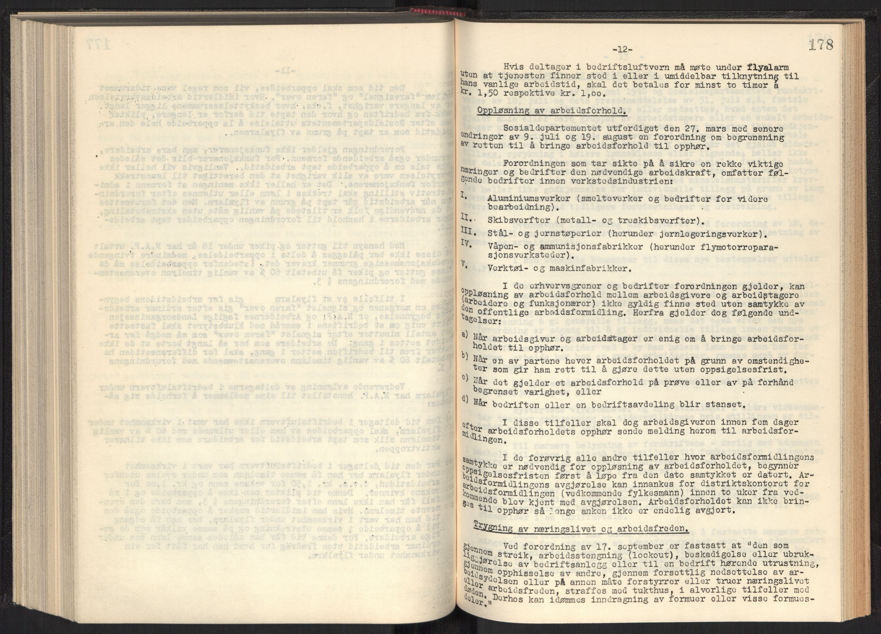 Teknologibedriftenes Landsforening TBL, RA/PA-1700/A/Ad/L0006: Årsberetning med register, 1937-1943, p. 178