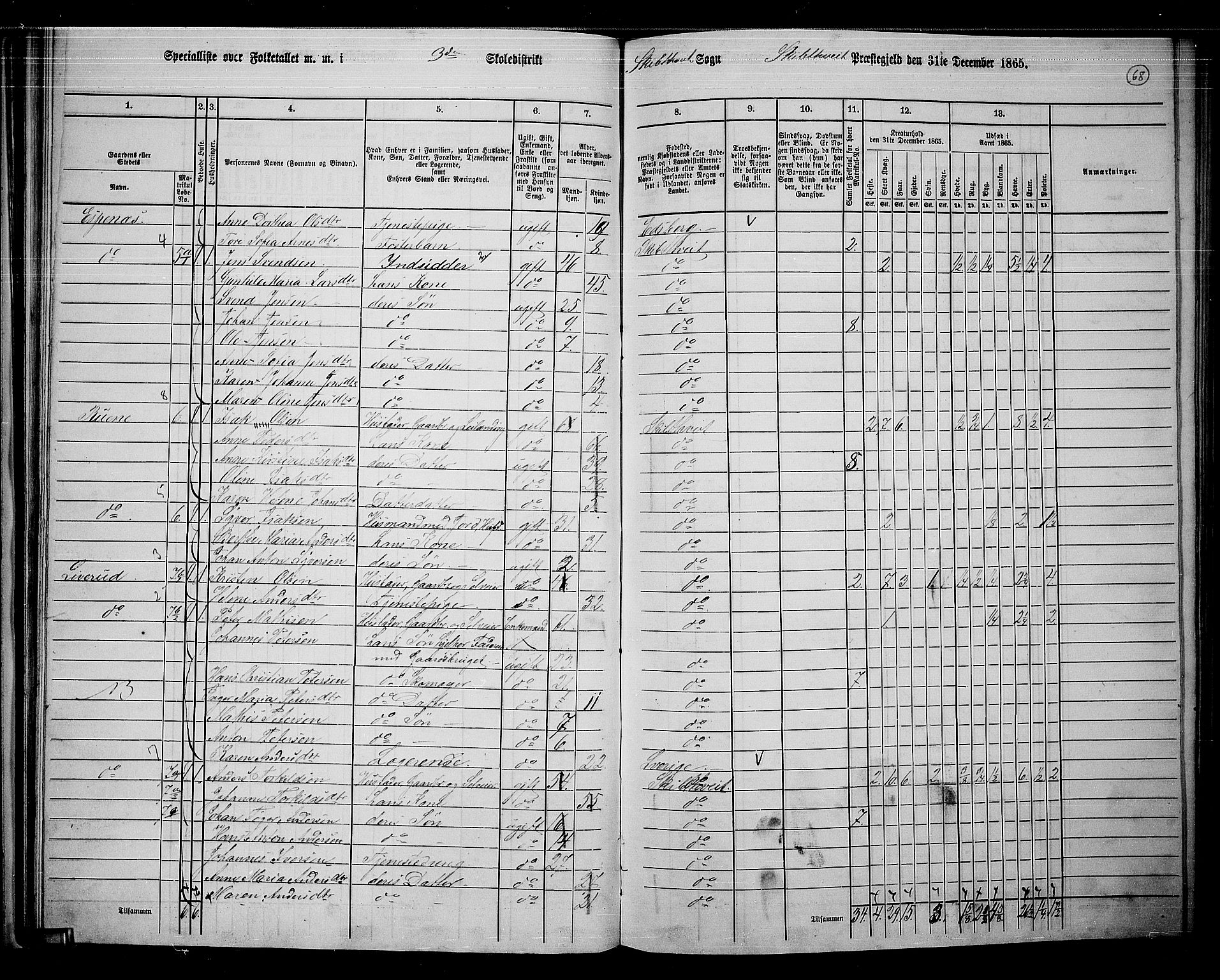 RA, 1865 census for Skiptvet, 1865, p. 59