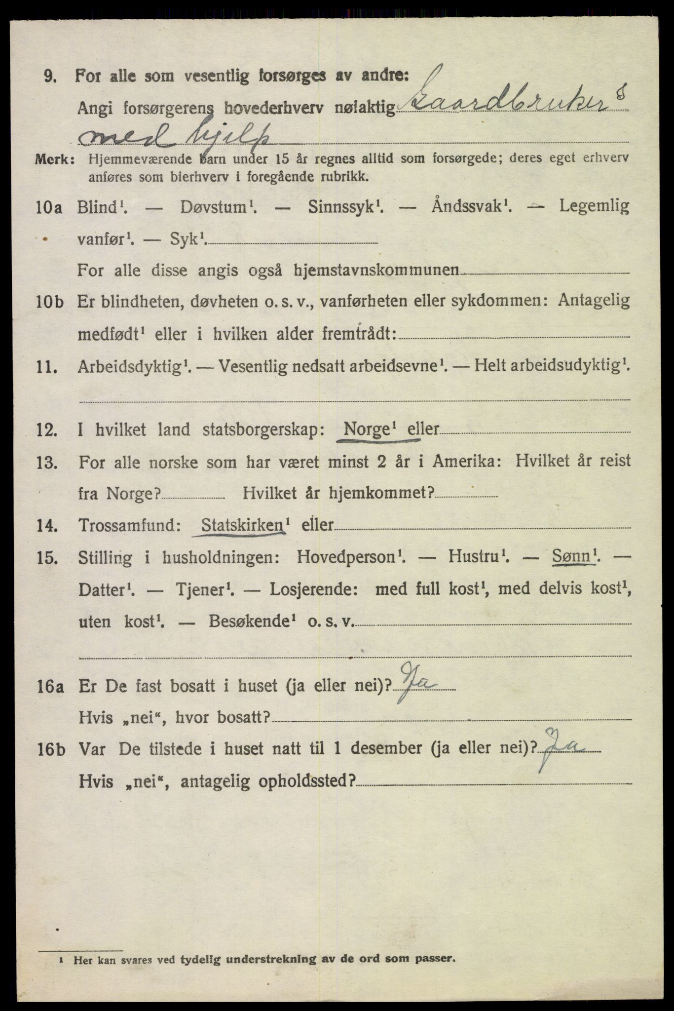 SAH, 1920 census for Snertingdal, 1920, p. 4874