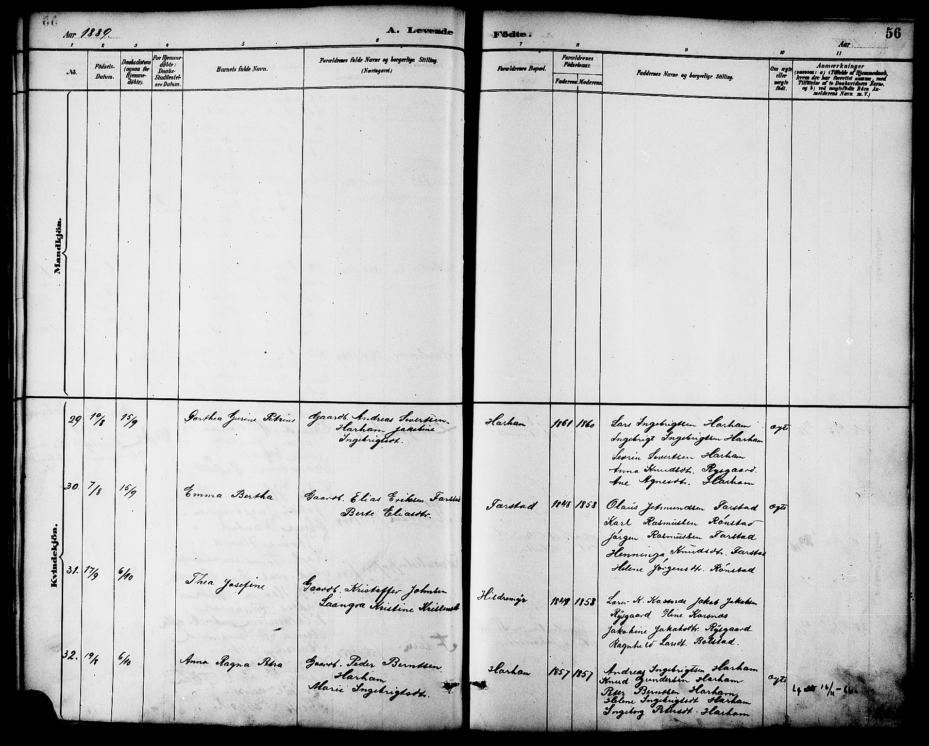 Ministerialprotokoller, klokkerbøker og fødselsregistre - Møre og Romsdal, SAT/A-1454/536/L0501: Parish register (official) no. 536A10, 1884-1896, p. 56