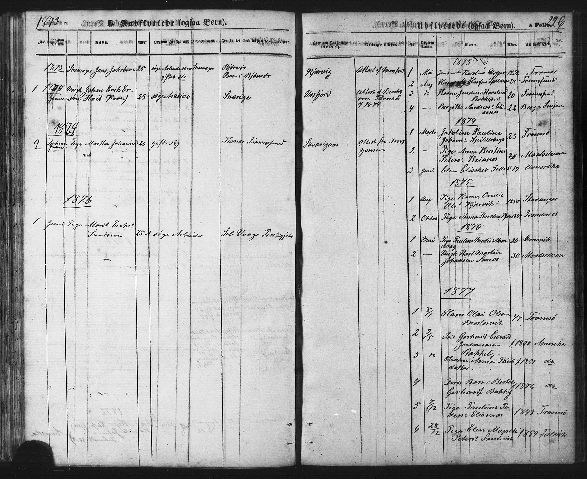 Balsfjord sokneprestembete, SATØ/S-1303/G/Ga/L0002klokker: Parish register (copy) no. 2, 1870-1886, p. 226