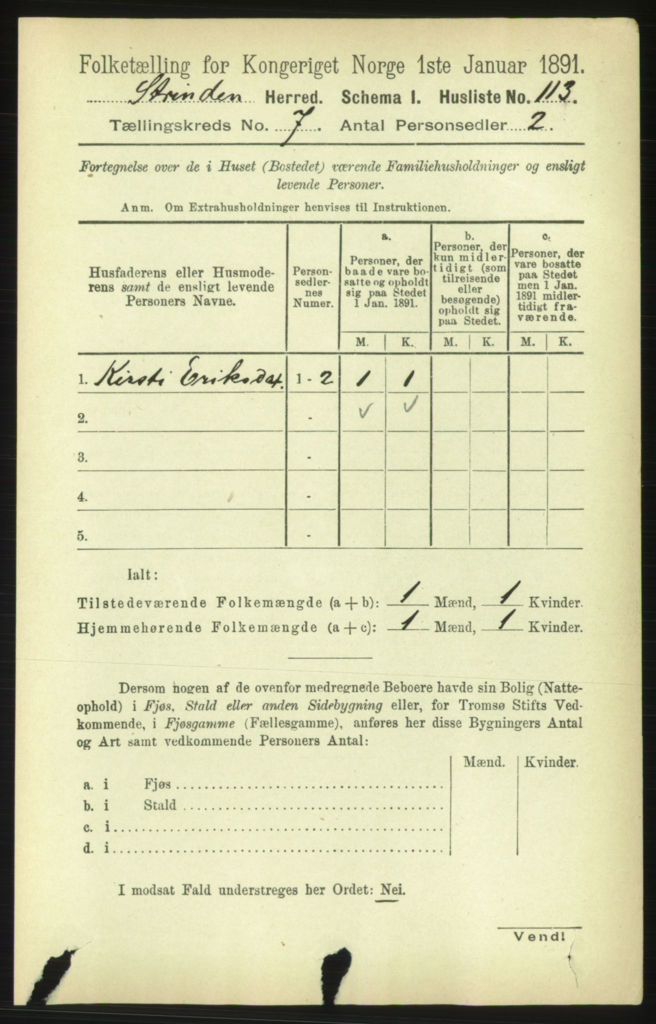 RA, 1891 census for 1660 Strinda, 1891, p. 6255