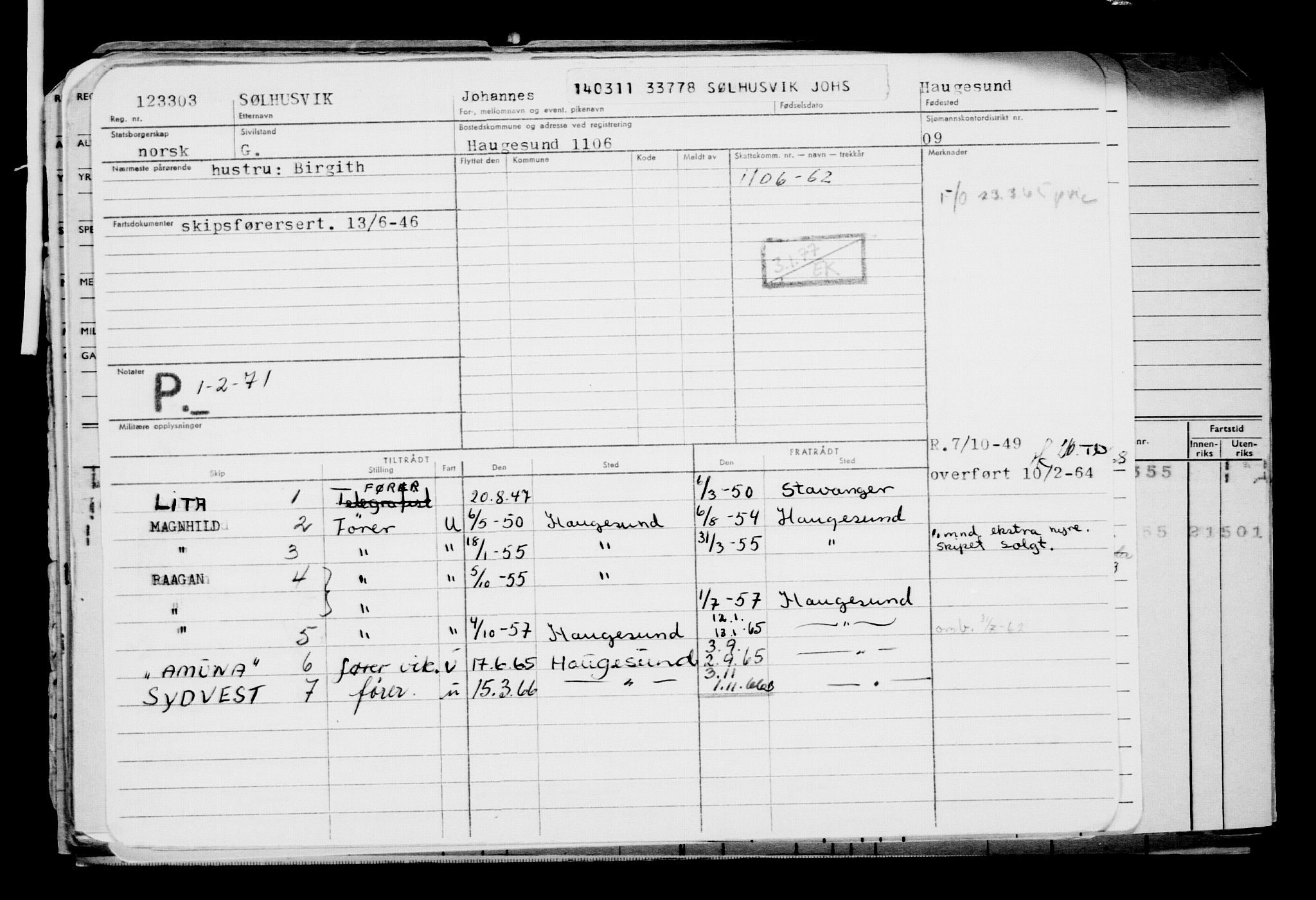 Direktoratet for sjømenn, AV/RA-S-3545/G/Gb/L0094: Hovedkort, 1911, p. 621