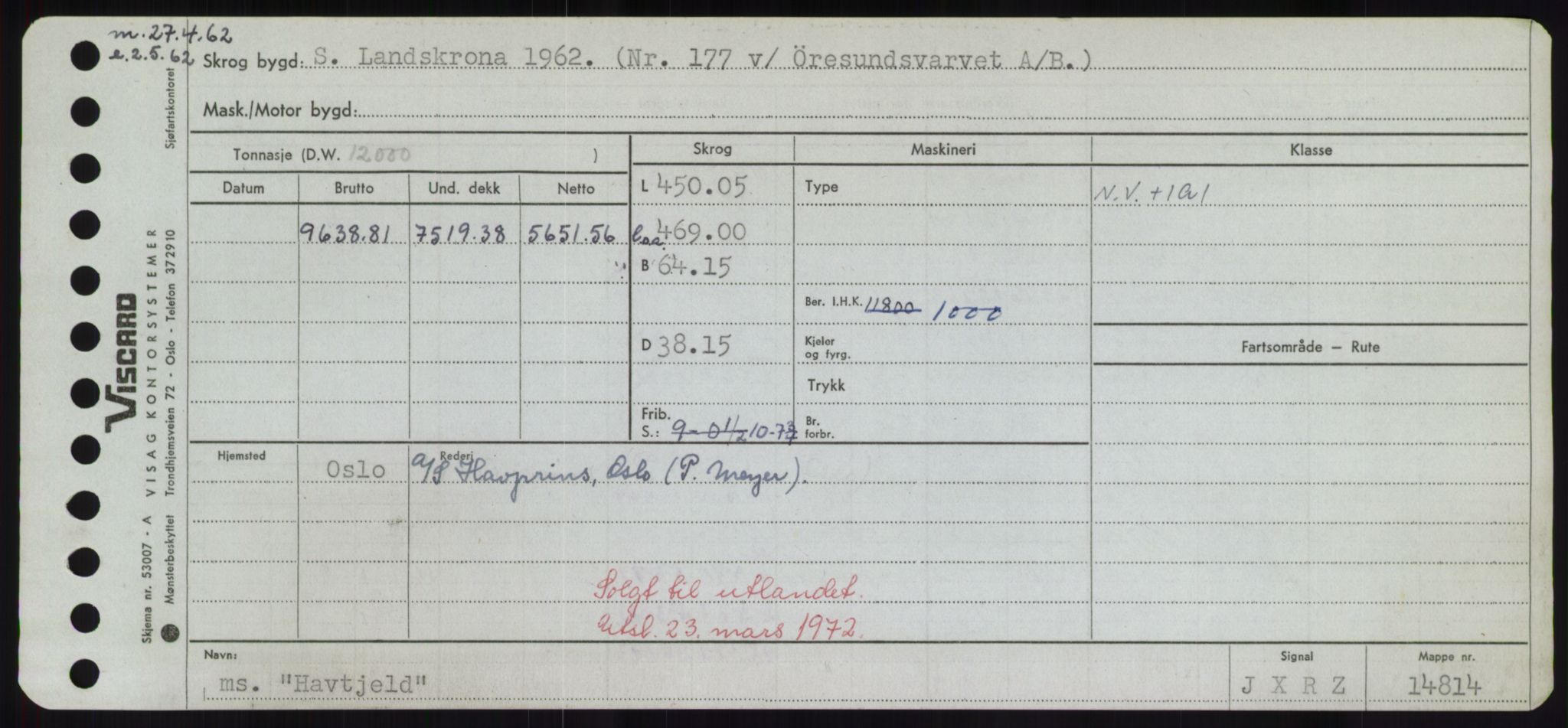Sjøfartsdirektoratet med forløpere, Skipsmålingen, RA/S-1627/H/Hd/L0015: Fartøy, Havm-Hey, p. 89