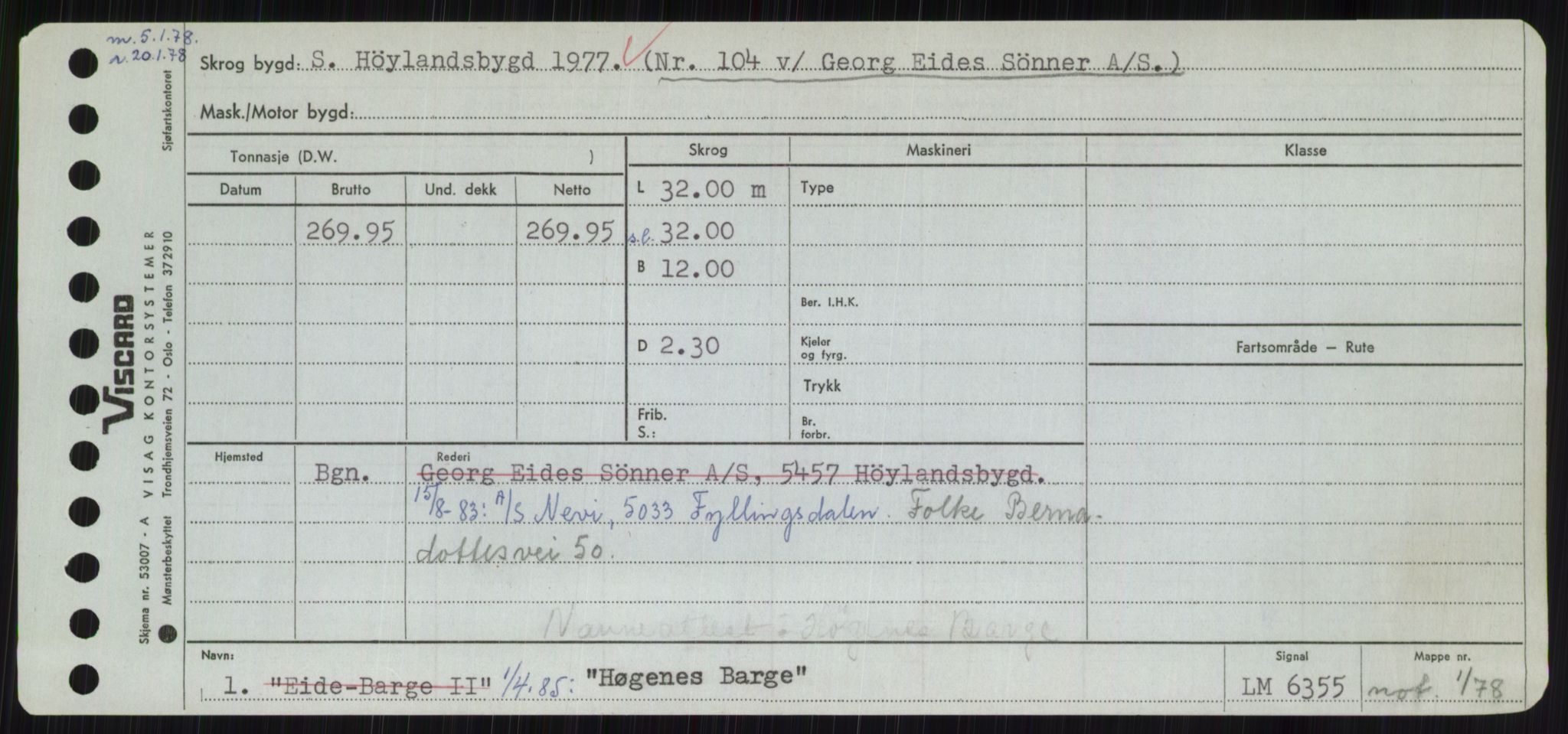 Sjøfartsdirektoratet med forløpere, Skipsmålingen, RA/S-1627/H/Hc/L0001: Lektere, A-Y, p. 233