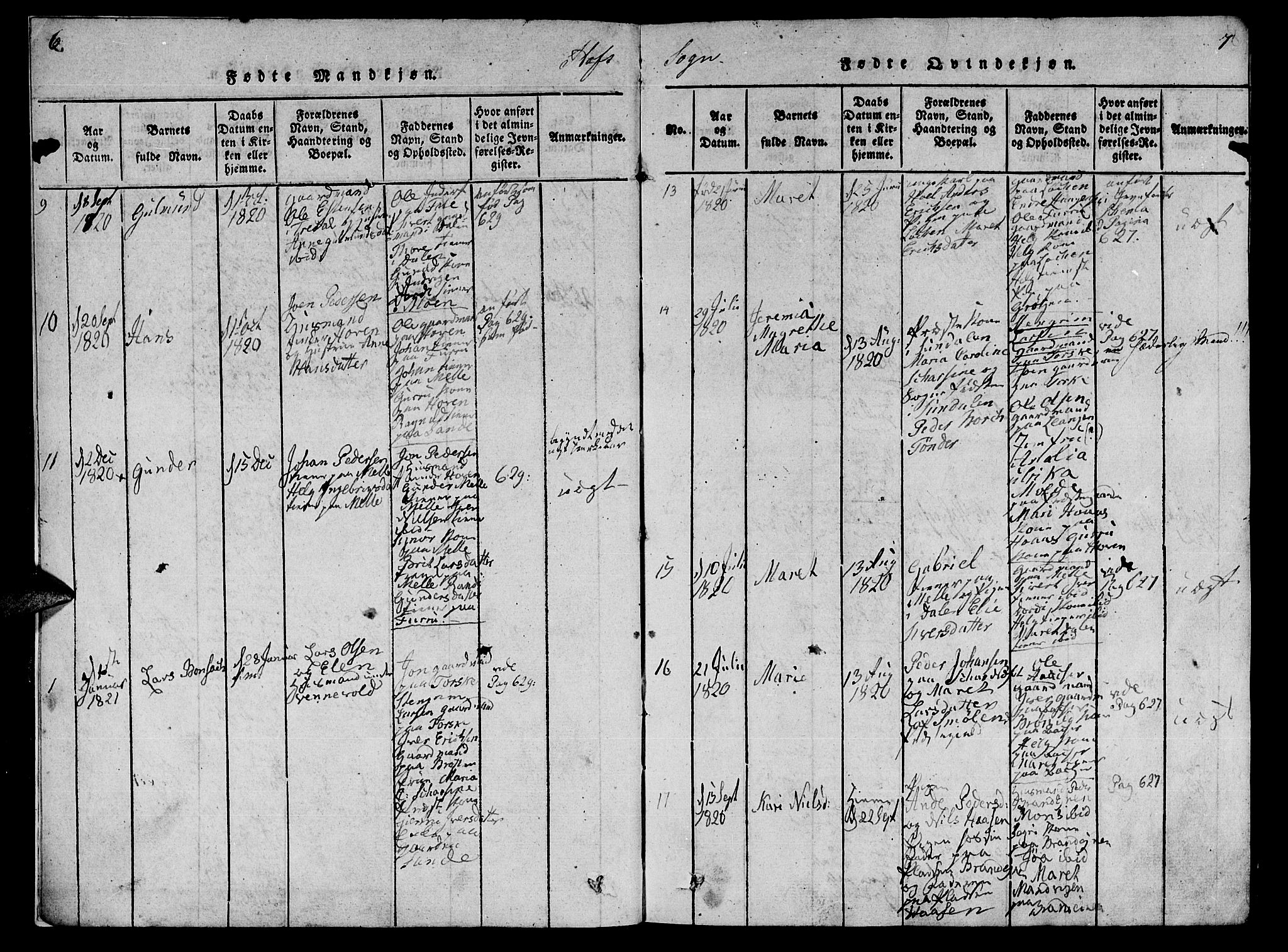 Ministerialprotokoller, klokkerbøker og fødselsregistre - Møre og Romsdal, SAT/A-1454/590/L1009: Parish register (official) no. 590A03 /1, 1819-1832, p. 6-7