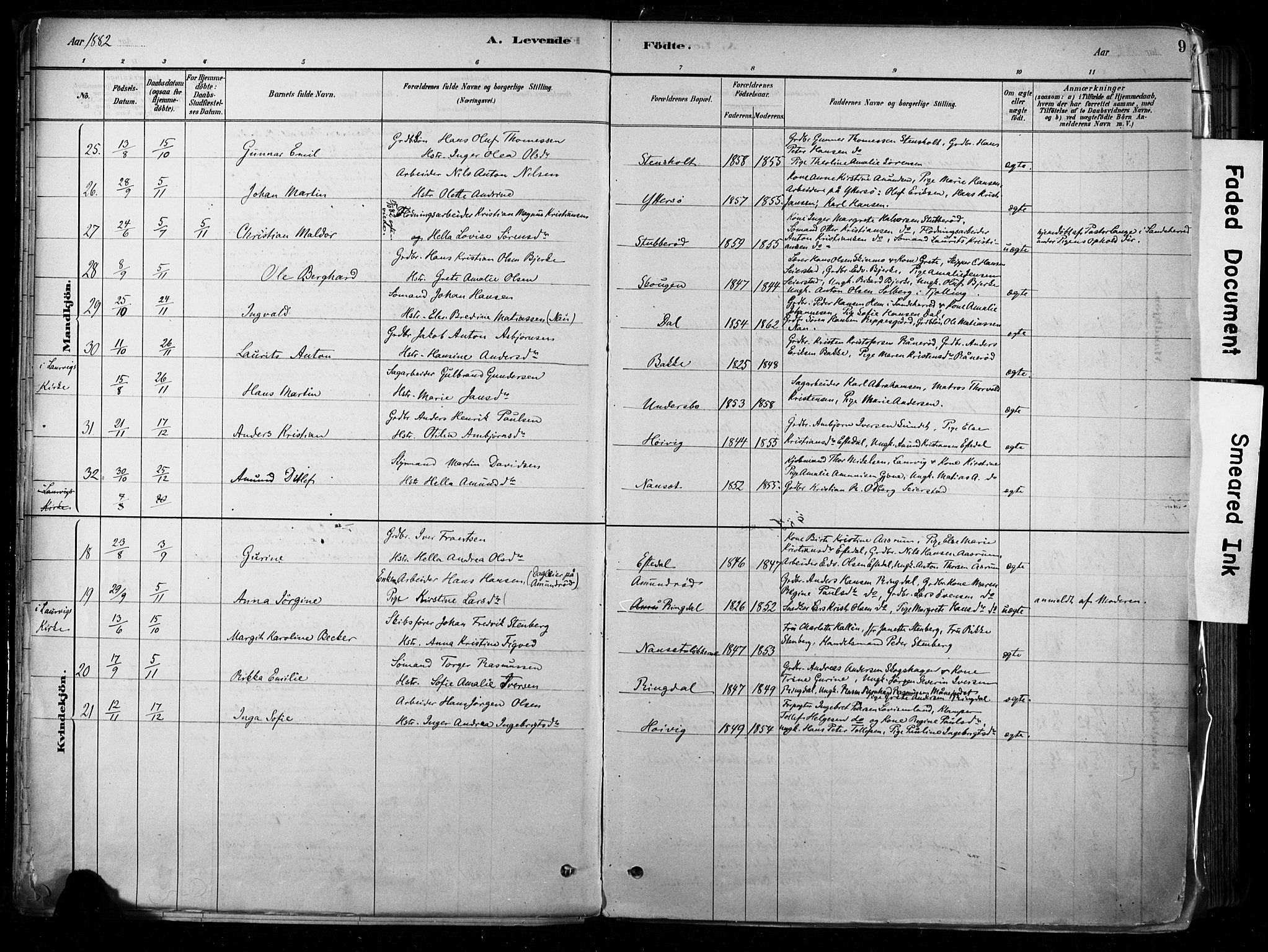 Hedrum kirkebøker, AV/SAKO-A-344/F/Fa/L0009: Parish register (official) no. I 9, 1881-1903, p. 9