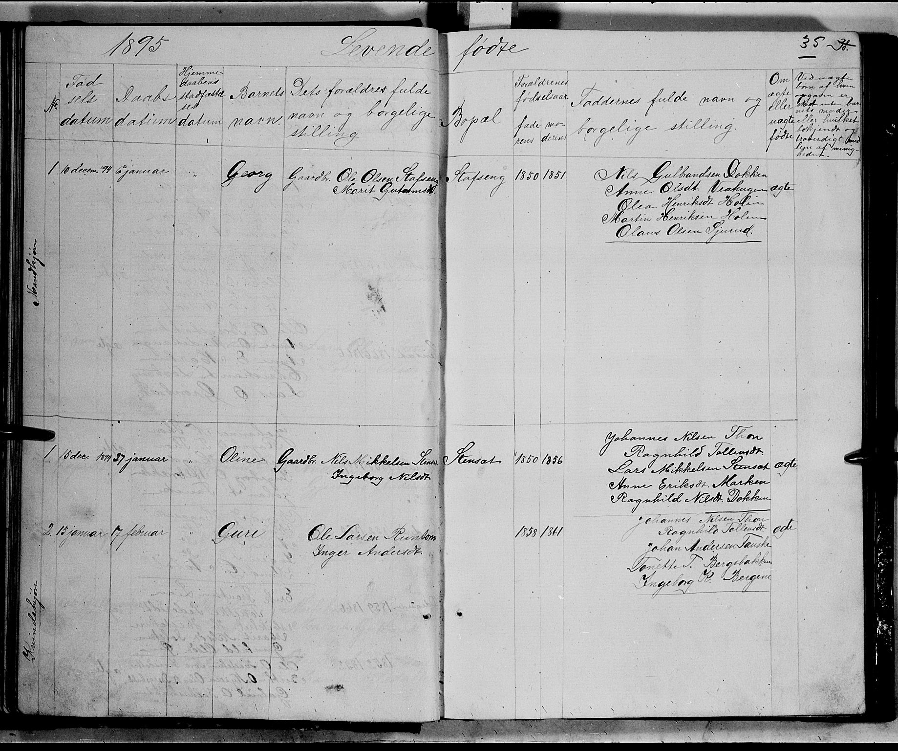 Nord-Aurdal prestekontor, SAH/PREST-132/H/Ha/Hab/L0005: Parish register (copy) no. 5, 1876-1895, p. 35