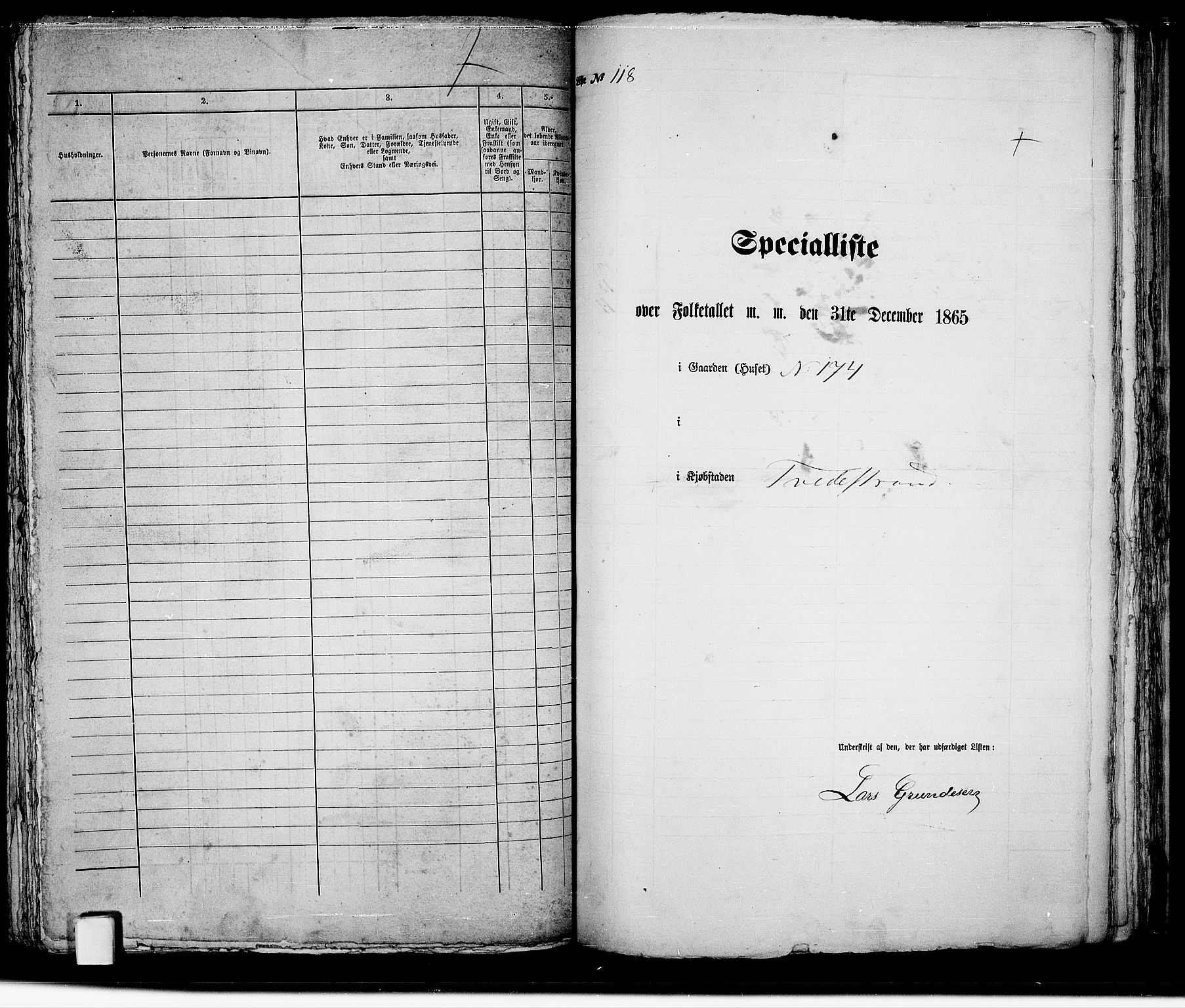 RA, 1865 census for Holt/Tvedestrand, 1865, p. 242