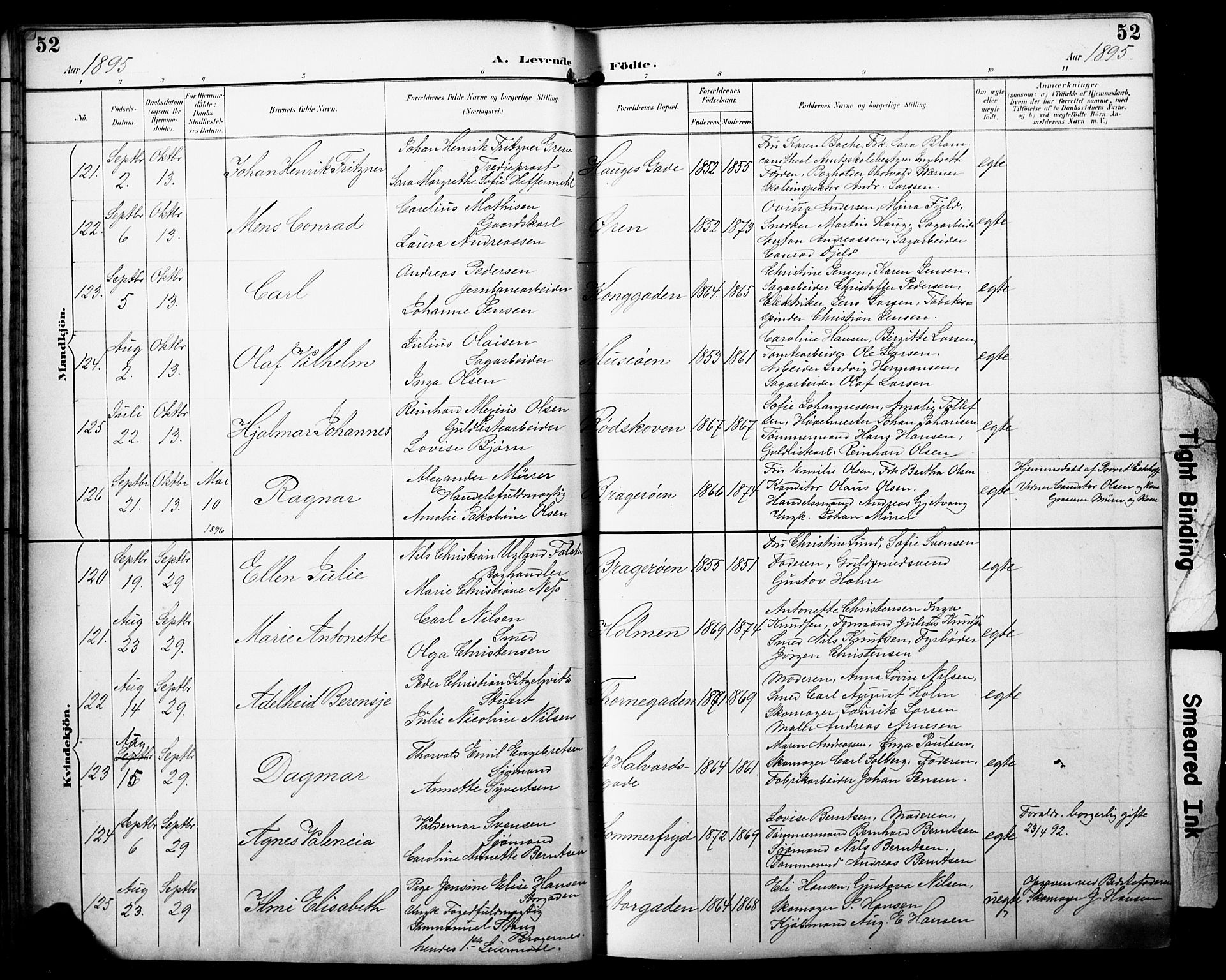 Bragernes kirkebøker, AV/SAKO-A-6/F/Fb/L0008: Parish register (official) no. II 8, 1894-1902, p. 52
