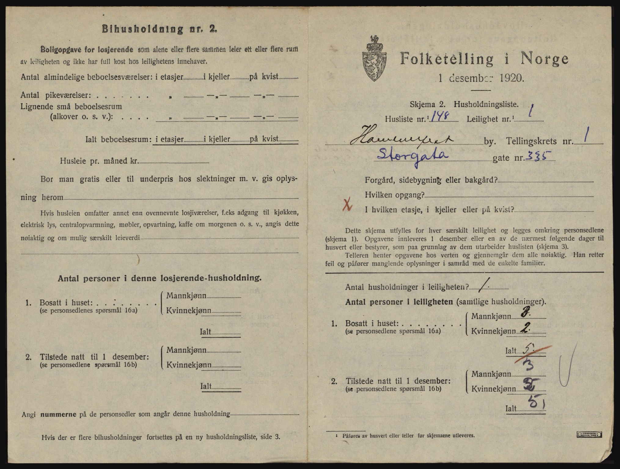 SATØ, 1920 census for Hammerfest, 1920, p. 1452