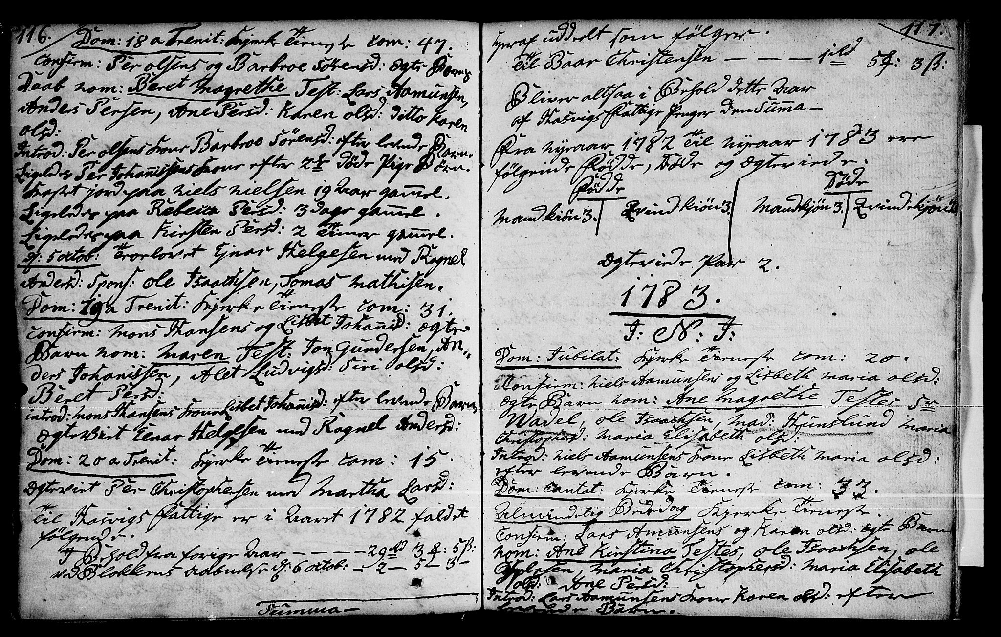 Loppa sokneprestkontor, SATØ/S-1339/H/Ha/L0001kirke: Parish register (official) no. 1 /2, 1753-1784, p. 116-117