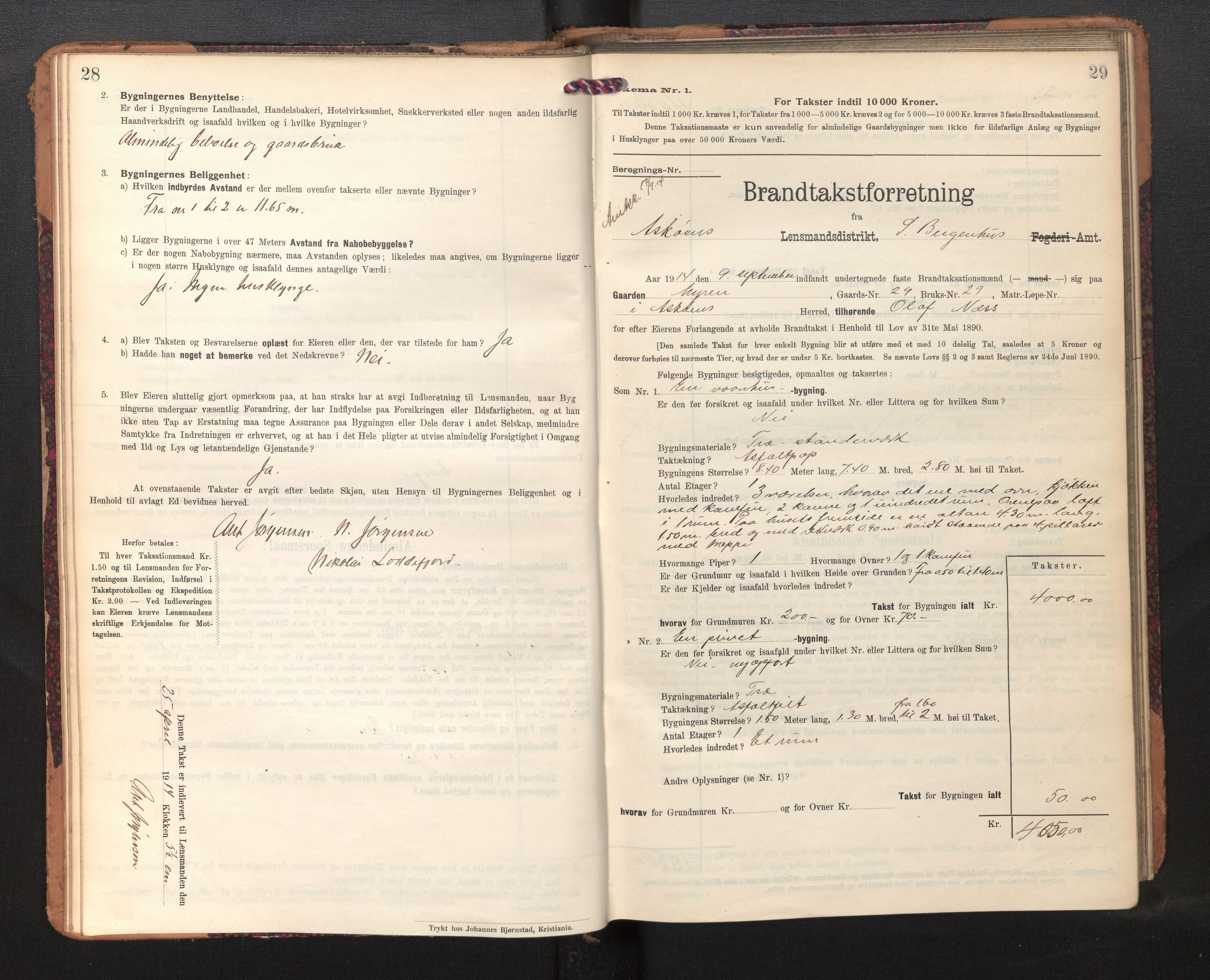 Lensmannen i Askøy, SAB/A-31001/0012/L0007: Branntakstprotokoll, skjematakst, 1910-1919, p. 28-29