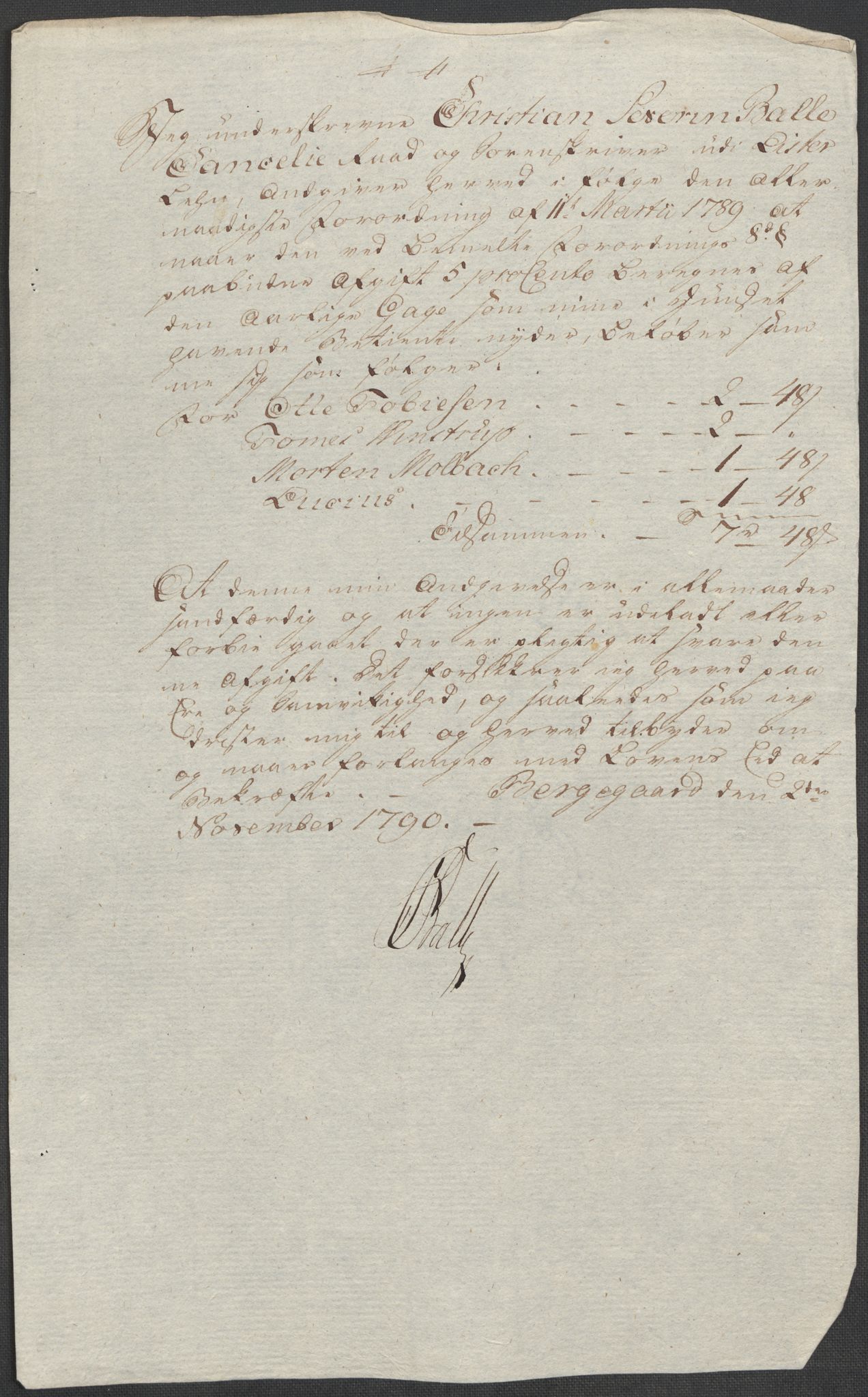 Rentekammeret inntil 1814, Reviderte regnskaper, Mindre regnskaper, AV/RA-EA-4068/Rf/Rfe/L0021: Larvik grevskap, Lista fogderi, 1789, p. 241