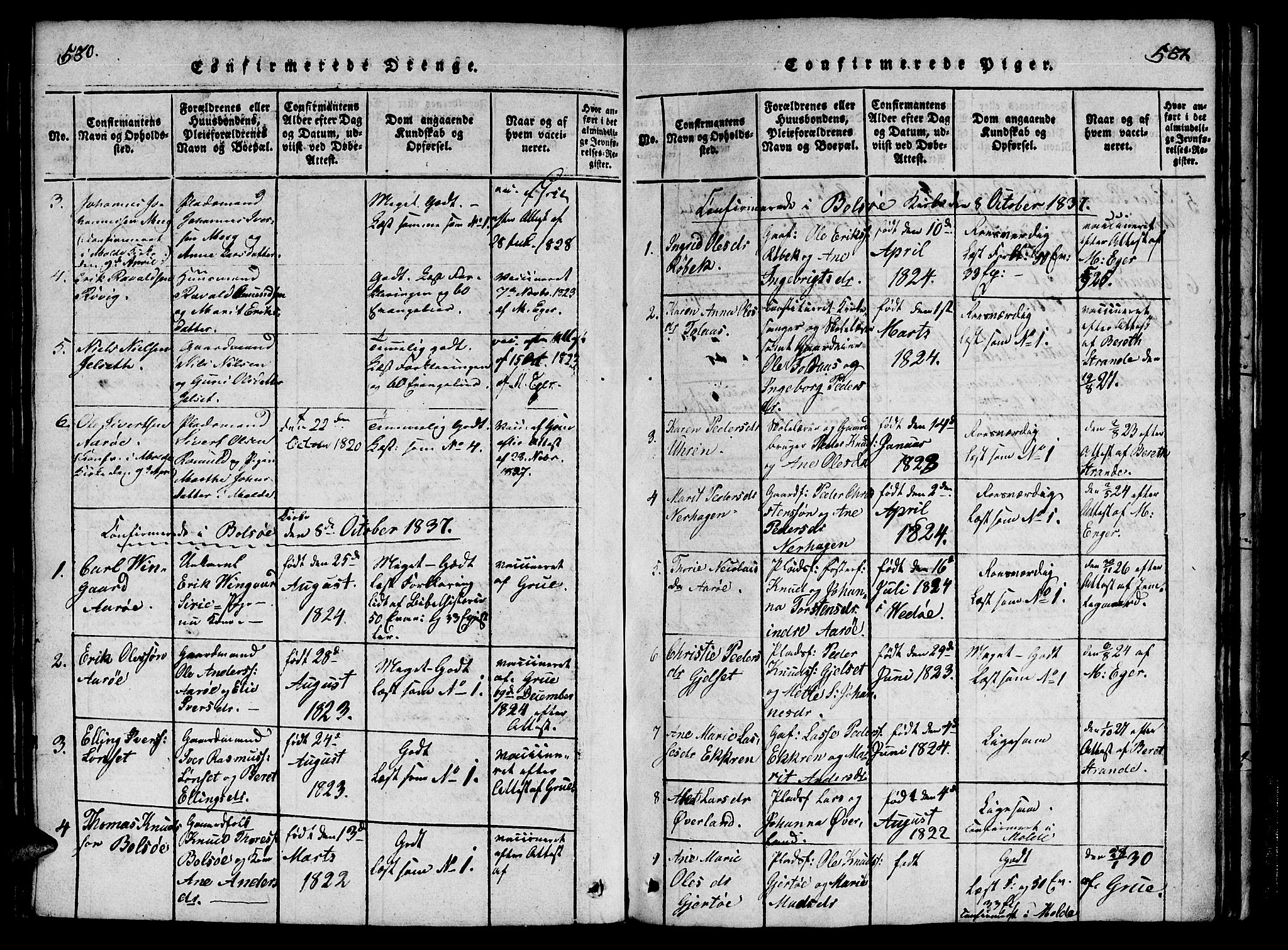 Ministerialprotokoller, klokkerbøker og fødselsregistre - Møre og Romsdal, AV/SAT-A-1454/555/L0652: Parish register (official) no. 555A03, 1817-1843, p. 530-531