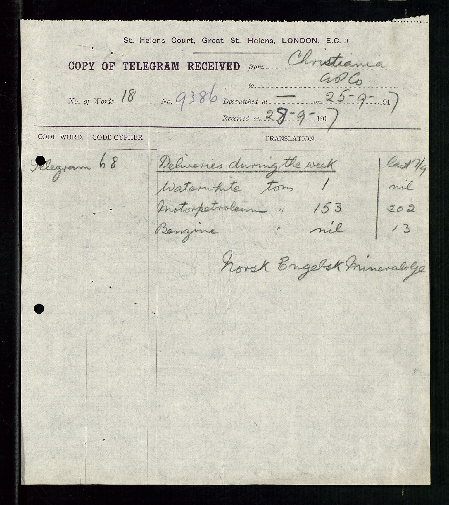 Pa 1521 - A/S Norske Shell, AV/SAST-A-101915/E/Ea/Eaa/L0001: Sjefskorrespondanse, 1917, p. 173