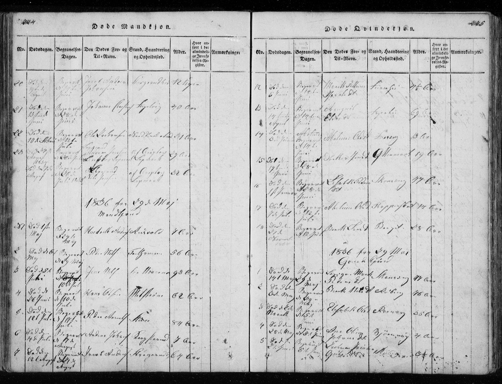 Ministerialprotokoller, klokkerbøker og fødselsregistre - Nordland, SAT/A-1459/827/L0412: Parish register (copy) no. 827C01, 1820-1841, p. 224-225