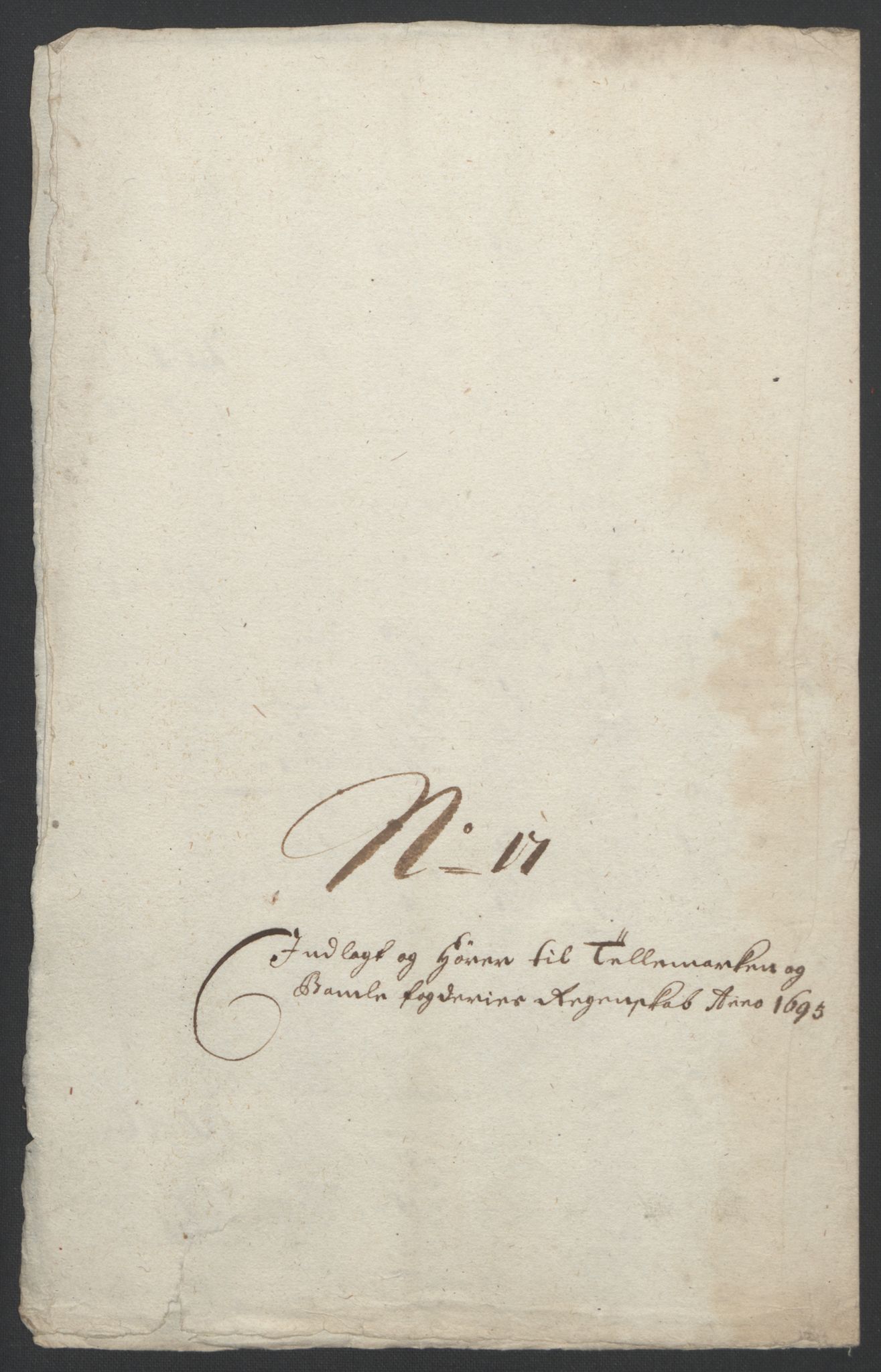 Rentekammeret inntil 1814, Reviderte regnskaper, Fogderegnskap, RA/EA-4092/R36/L2093: Fogderegnskap Øvre og Nedre Telemark og Bamble, 1695, p. 447