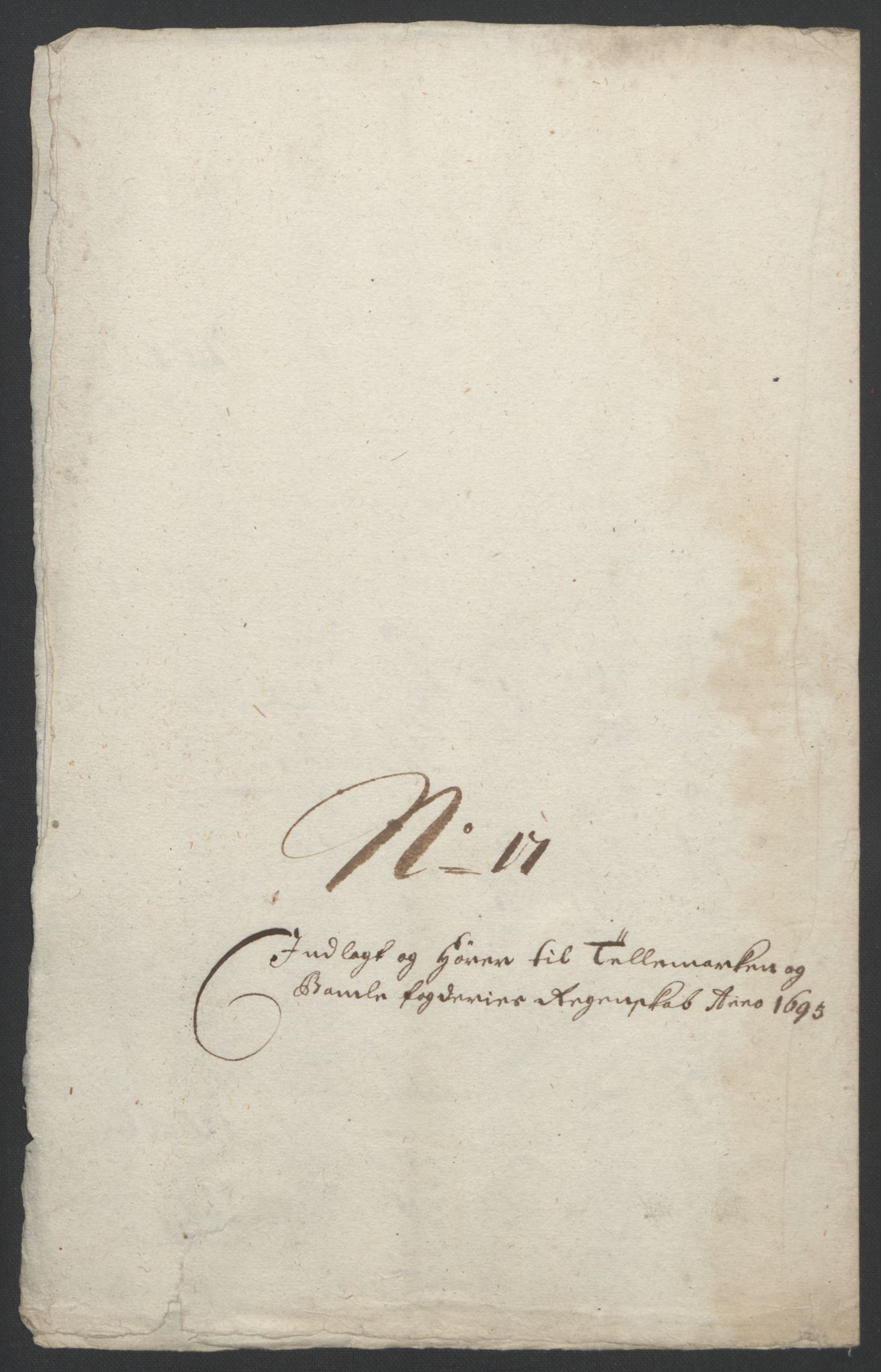 Rentekammeret inntil 1814, Reviderte regnskaper, Fogderegnskap, AV/RA-EA-4092/R36/L2093: Fogderegnskap Øvre og Nedre Telemark og Bamble, 1695, p. 447