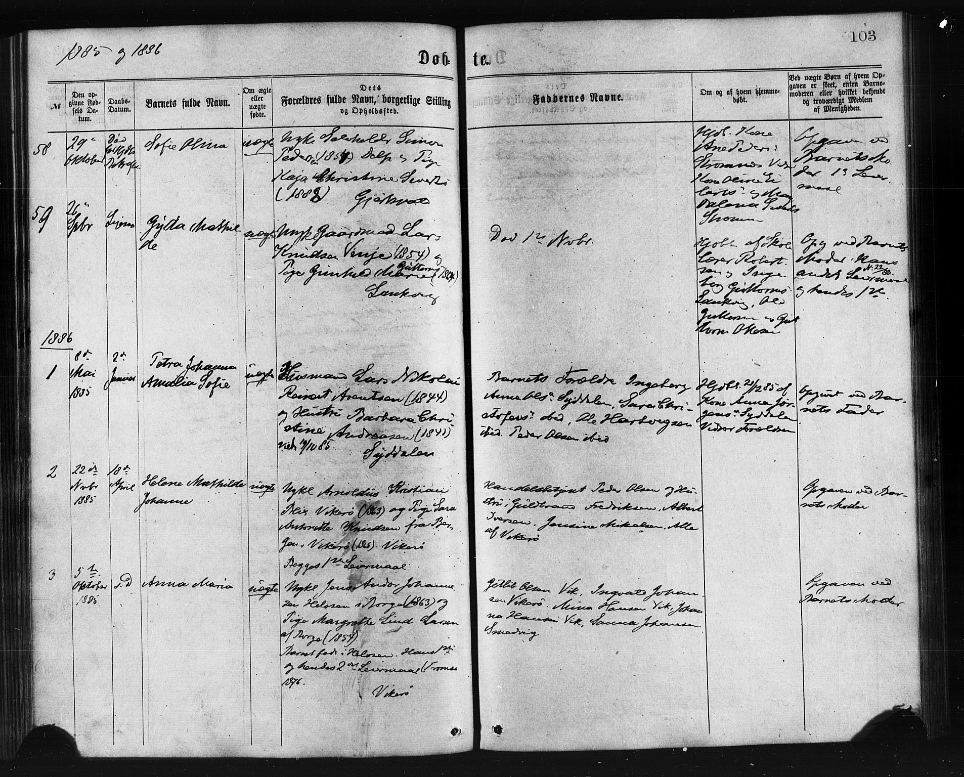 Ministerialprotokoller, klokkerbøker og fødselsregistre - Nordland, SAT/A-1459/876/L1096: Parish register (official) no. 876A02, 1870-1886, p. 103