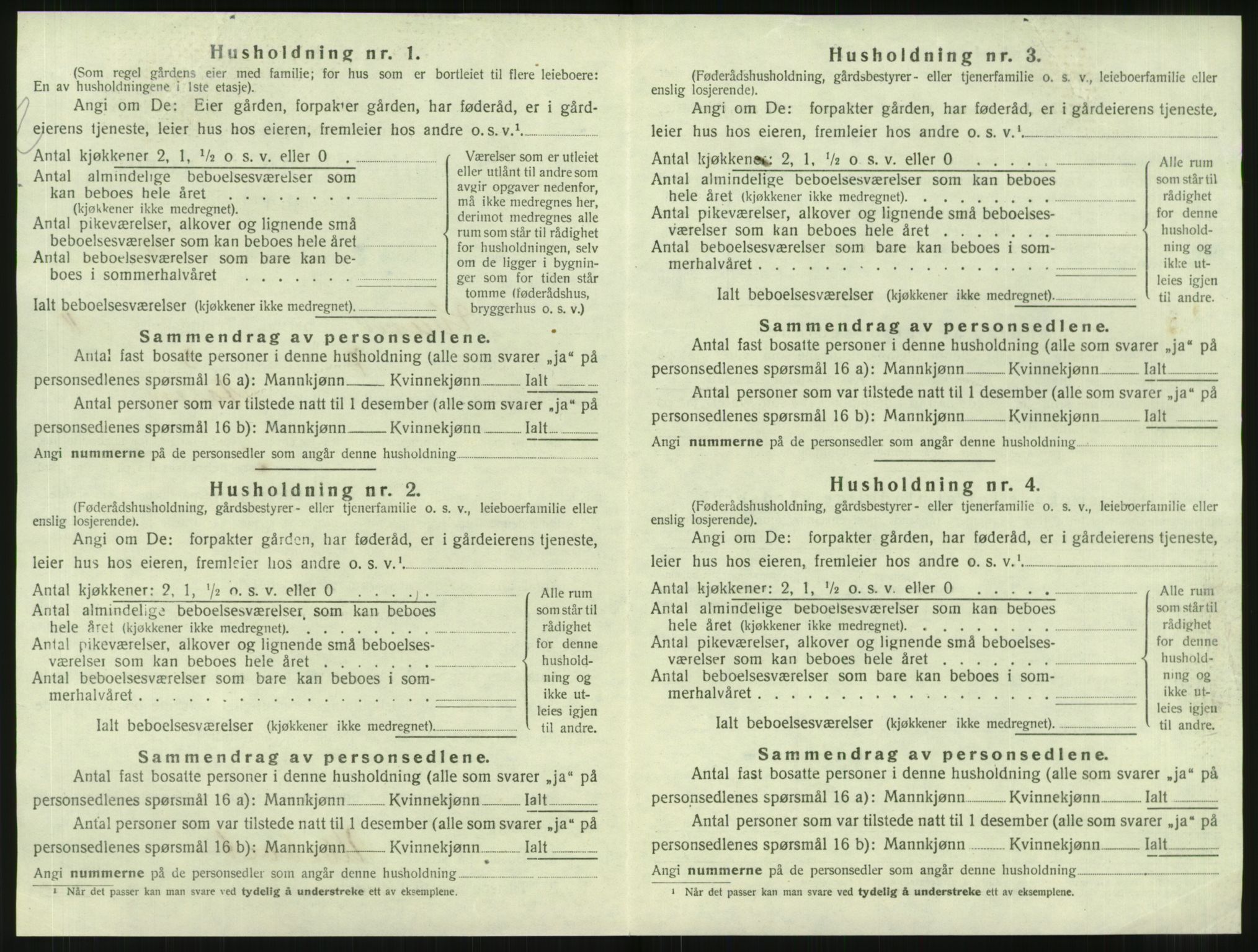 SAT, 1920 census for Kvam, 1920, p. 490