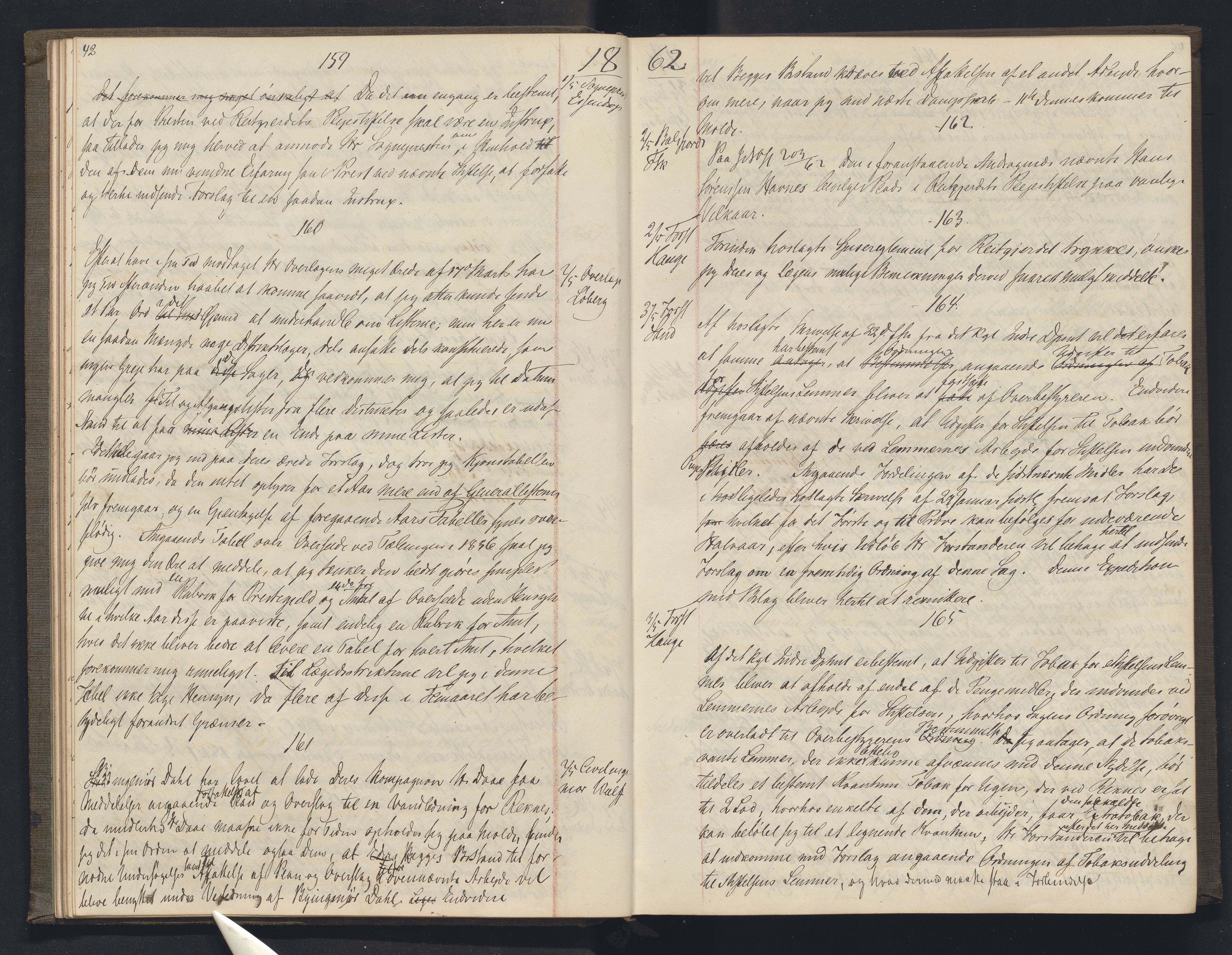 Lepraarkiver - Overlegen for den spedalske sykdom, AV/SAB-A-61001/B.b/L0003: Kopibok, 1862-1865, p. 42-43