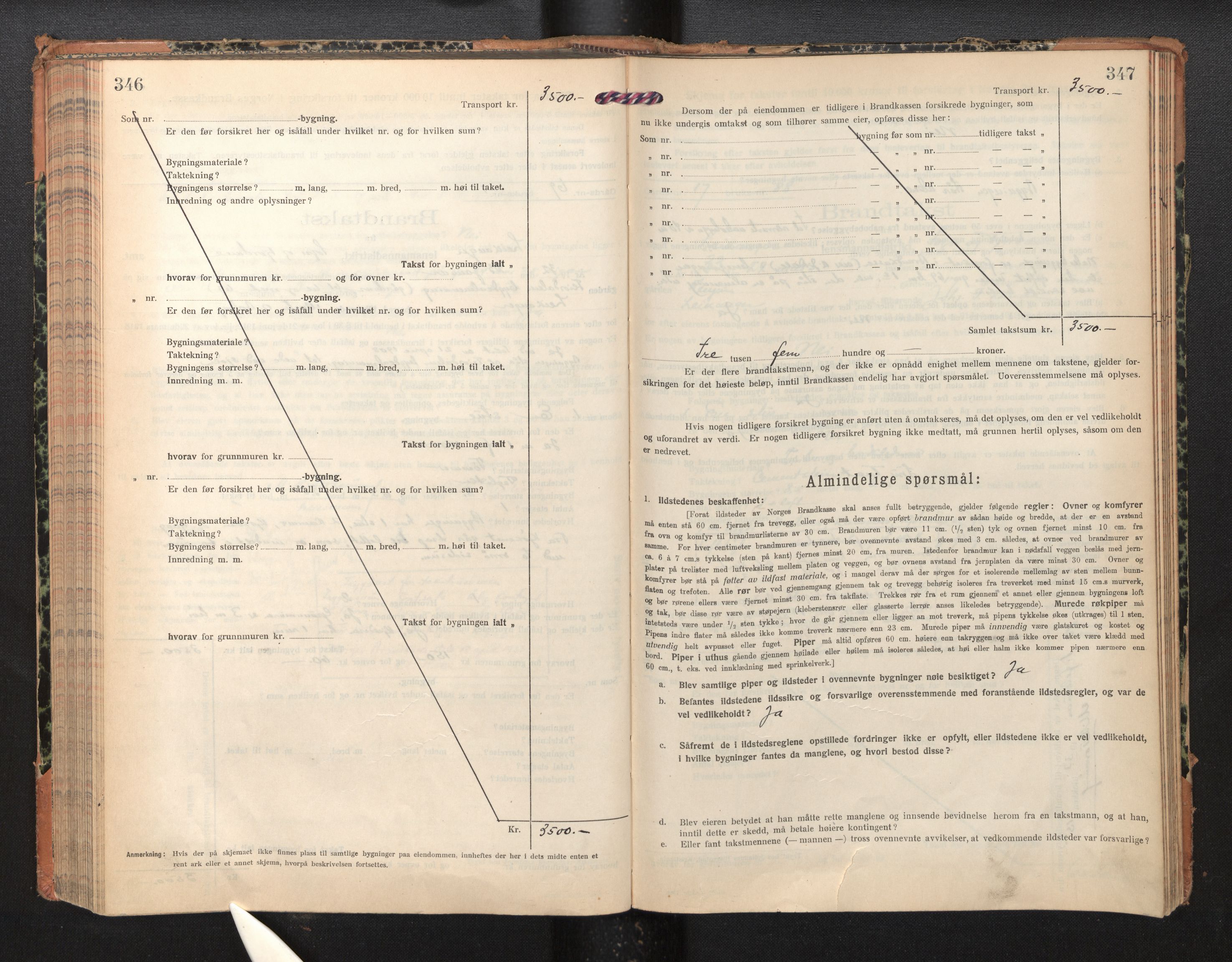 Lensmannen i Leikanger, AV/SAB-A-29201/0012/L0007: Branntakstprotokoll, skjematakst, 1926-1936, p. 346-347