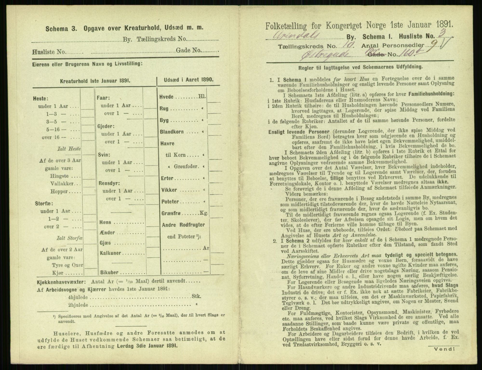 RA, 1891 census for 0903 Arendal, 1891, p. 534