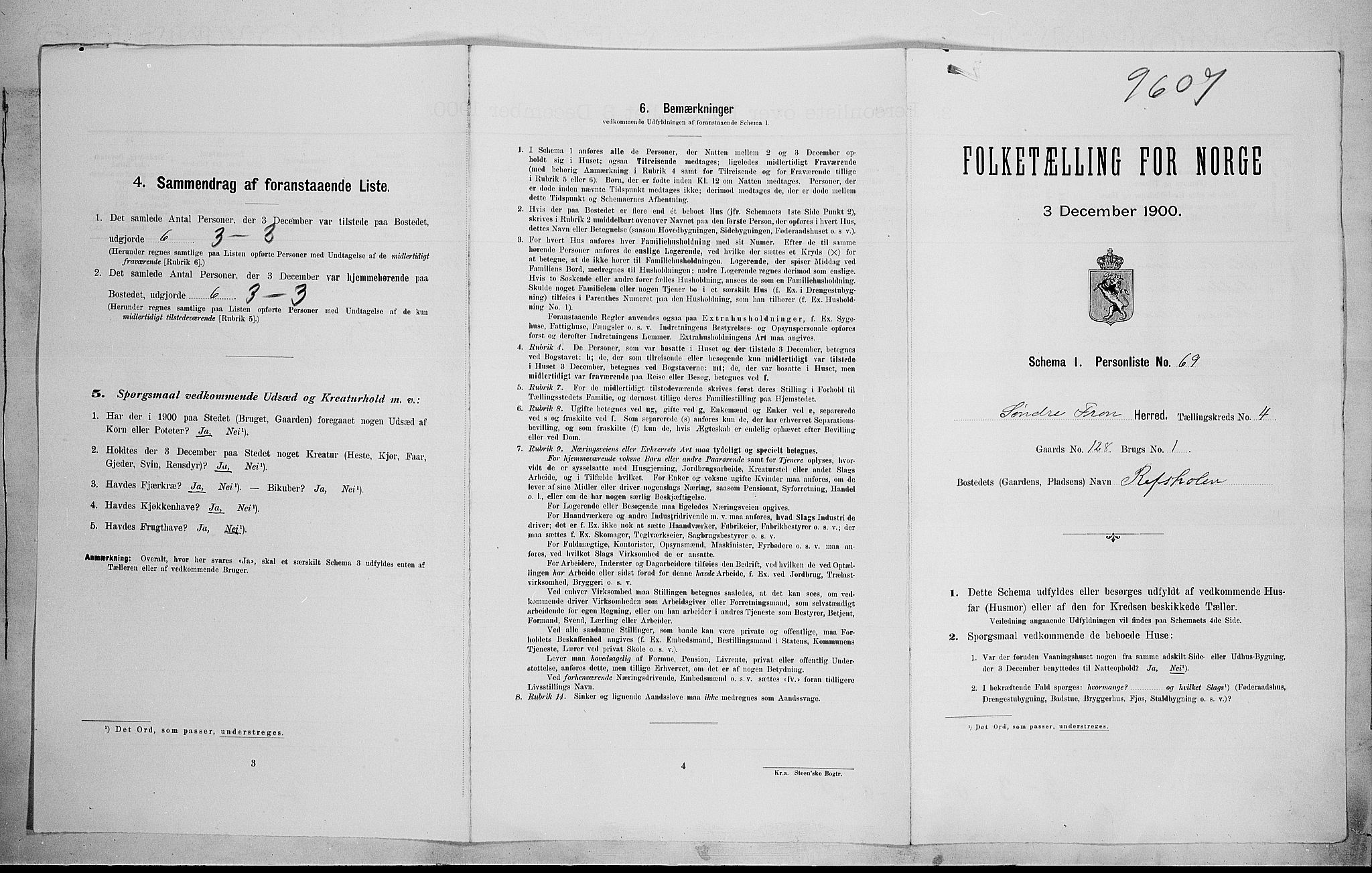 SAH, 1900 census for Sør-Fron, 1900, p. 593