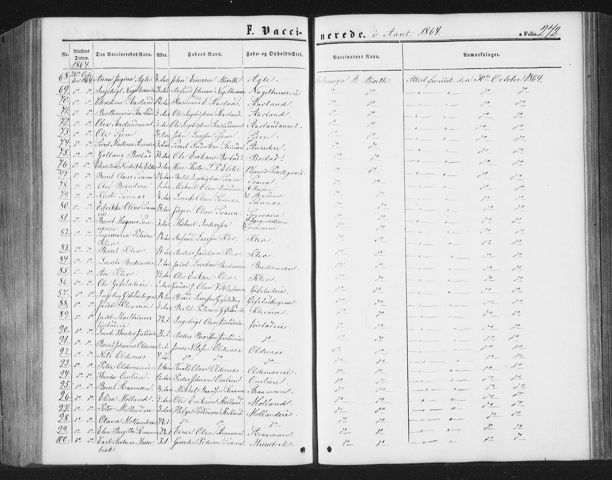 Ministerialprotokoller, klokkerbøker og fødselsregistre - Nord-Trøndelag, AV/SAT-A-1458/749/L0472: Parish register (official) no. 749A06, 1857-1873, p. 272