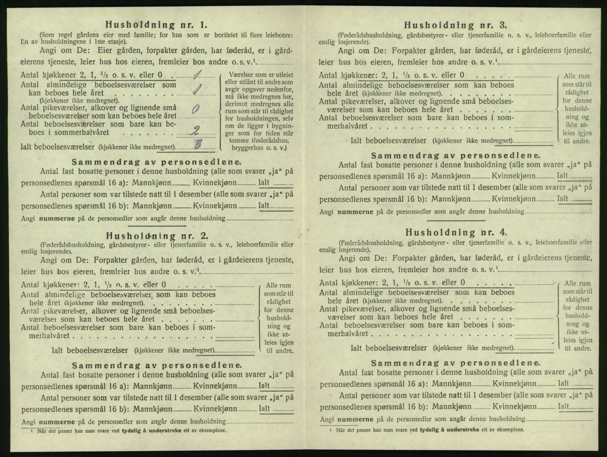 SAT, 1920 census for Nesna, 1920, p. 266