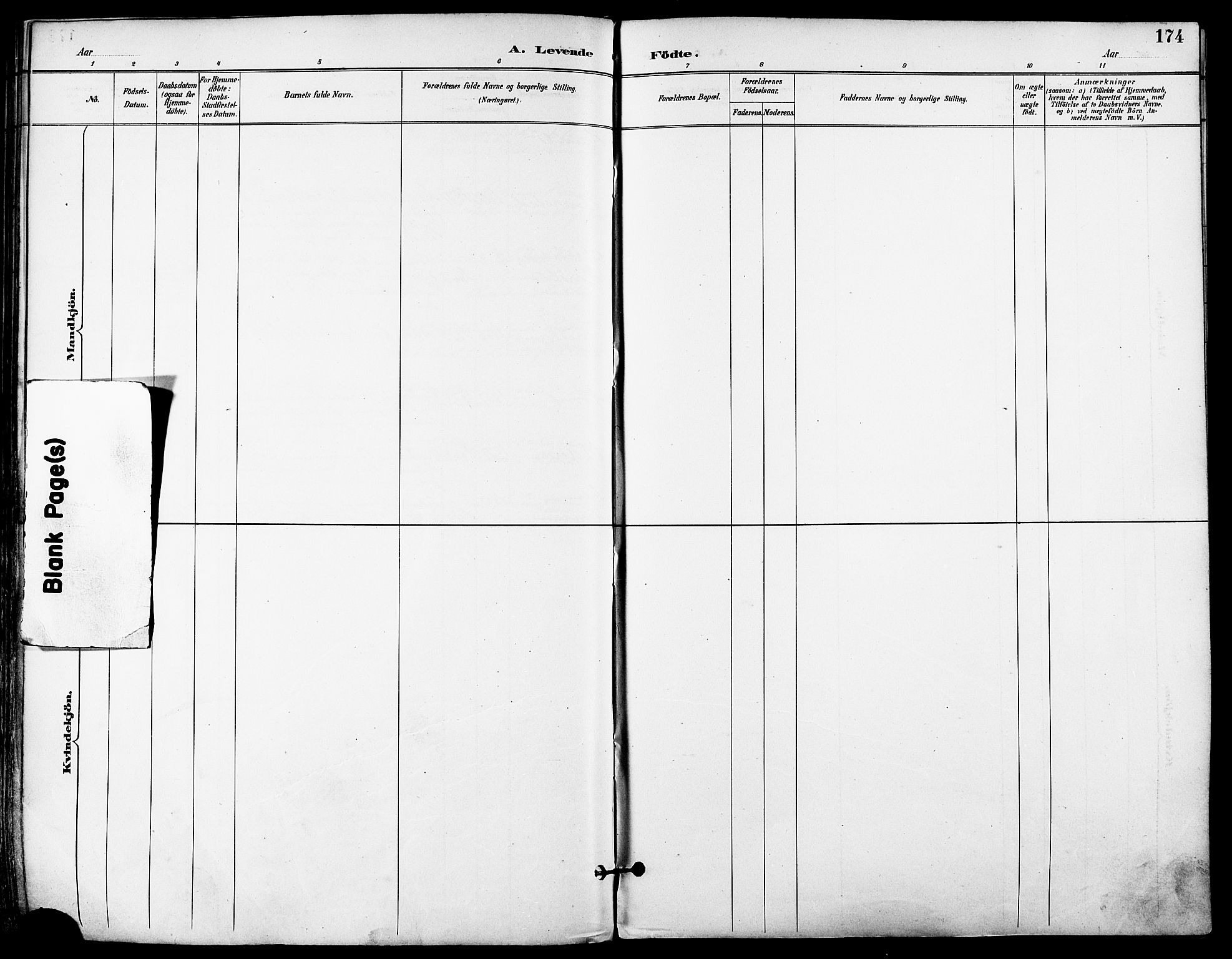 Trondenes sokneprestkontor, AV/SATØ-S-1319/H/Ha/L0016kirke: Parish register (official) no. 16, 1890-1898, p. 174