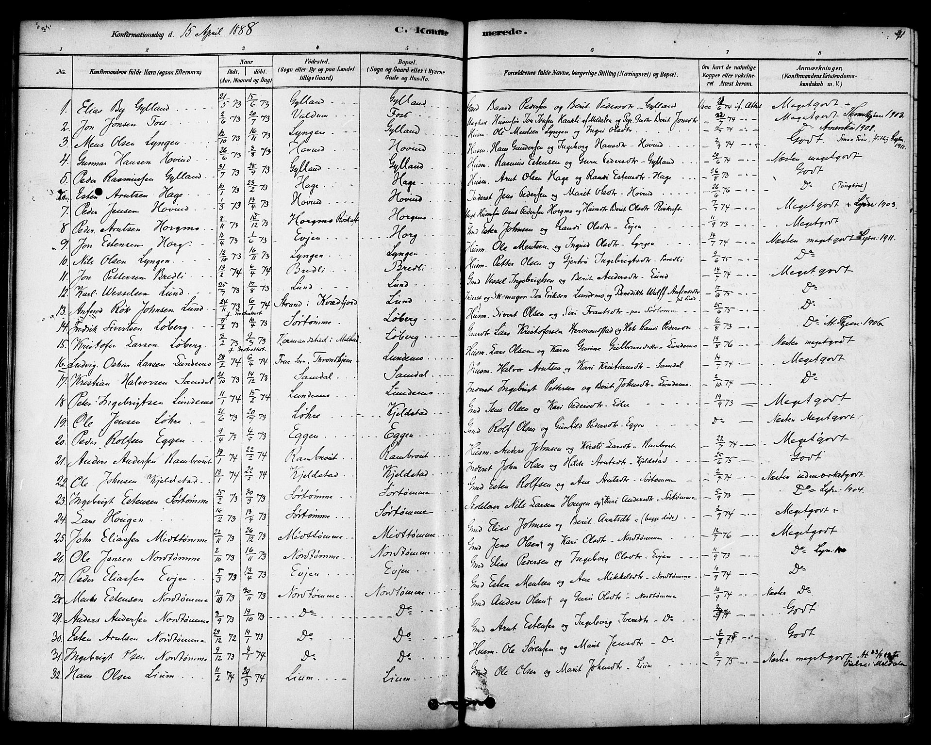 Ministerialprotokoller, klokkerbøker og fødselsregistre - Sør-Trøndelag, AV/SAT-A-1456/692/L1105: Parish register (official) no. 692A05, 1878-1890, p. 91