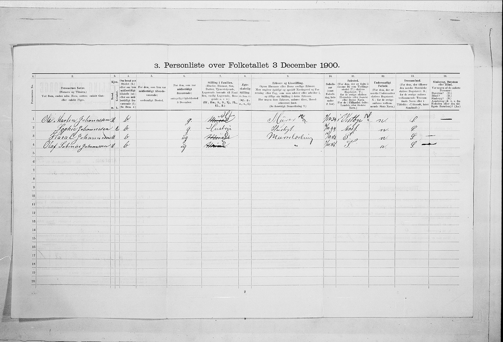 SAO, 1900 census for Kristiania, 1900, p. 108528