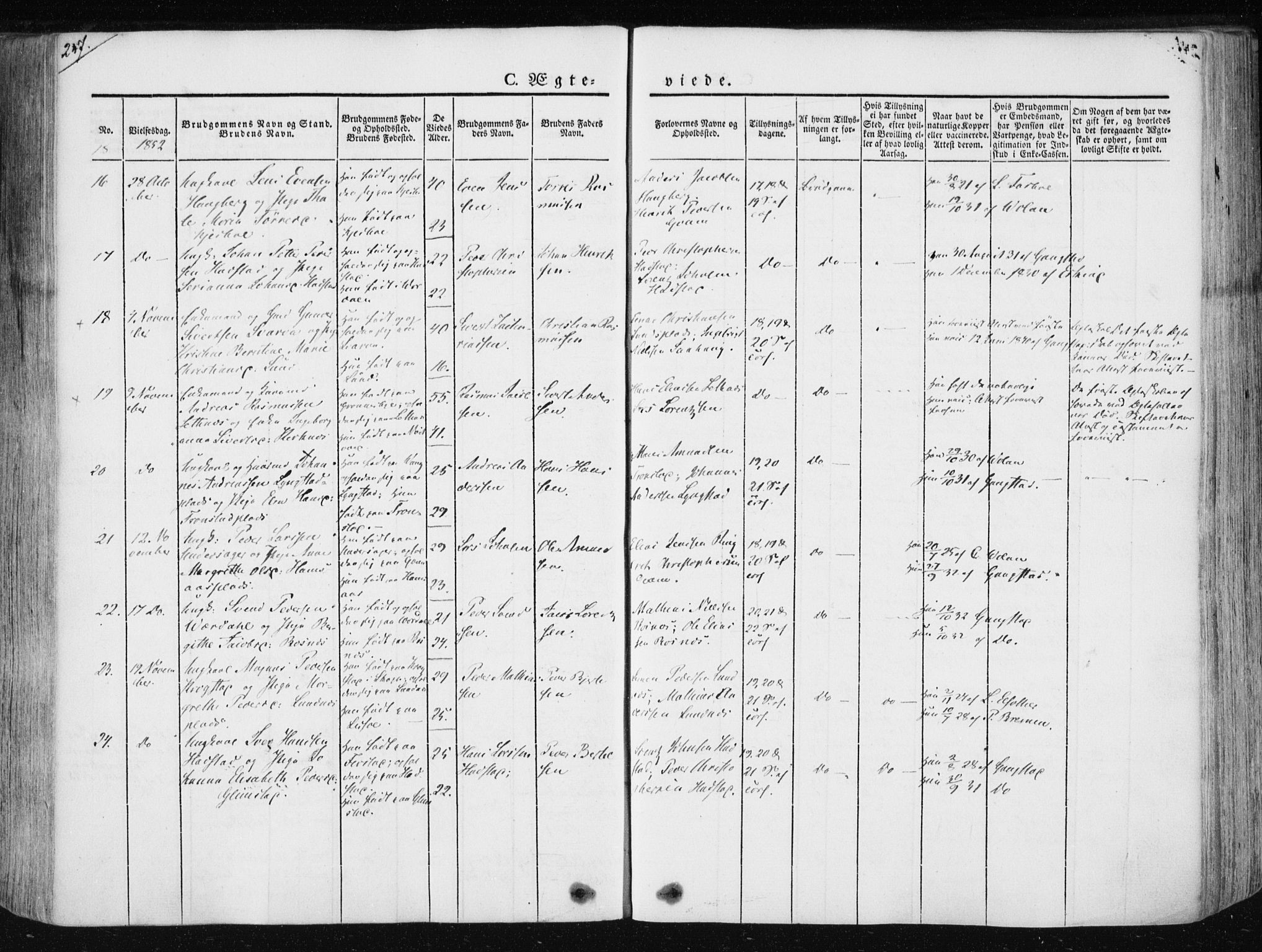 Ministerialprotokoller, klokkerbøker og fødselsregistre - Nord-Trøndelag, AV/SAT-A-1458/730/L0280: Parish register (official) no. 730A07 /1, 1840-1854, p. 247