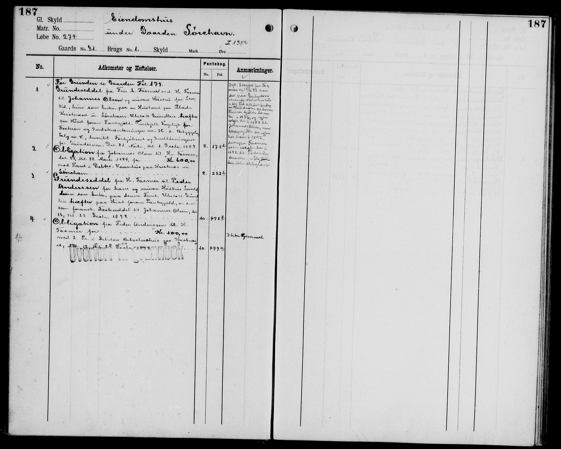 Midhordland sorenskriveri, AV/SAB-A-3001/1/G/Ga/Gab/L0106: Mortgage register no. II.A.b.106, p. 187