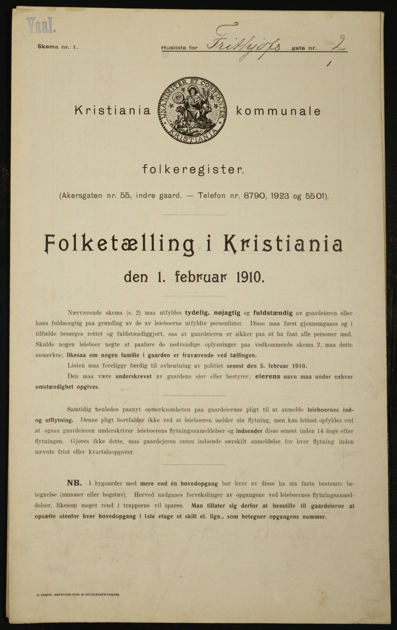 OBA, Municipal Census 1910 for Kristiania, 1910, p. 25116